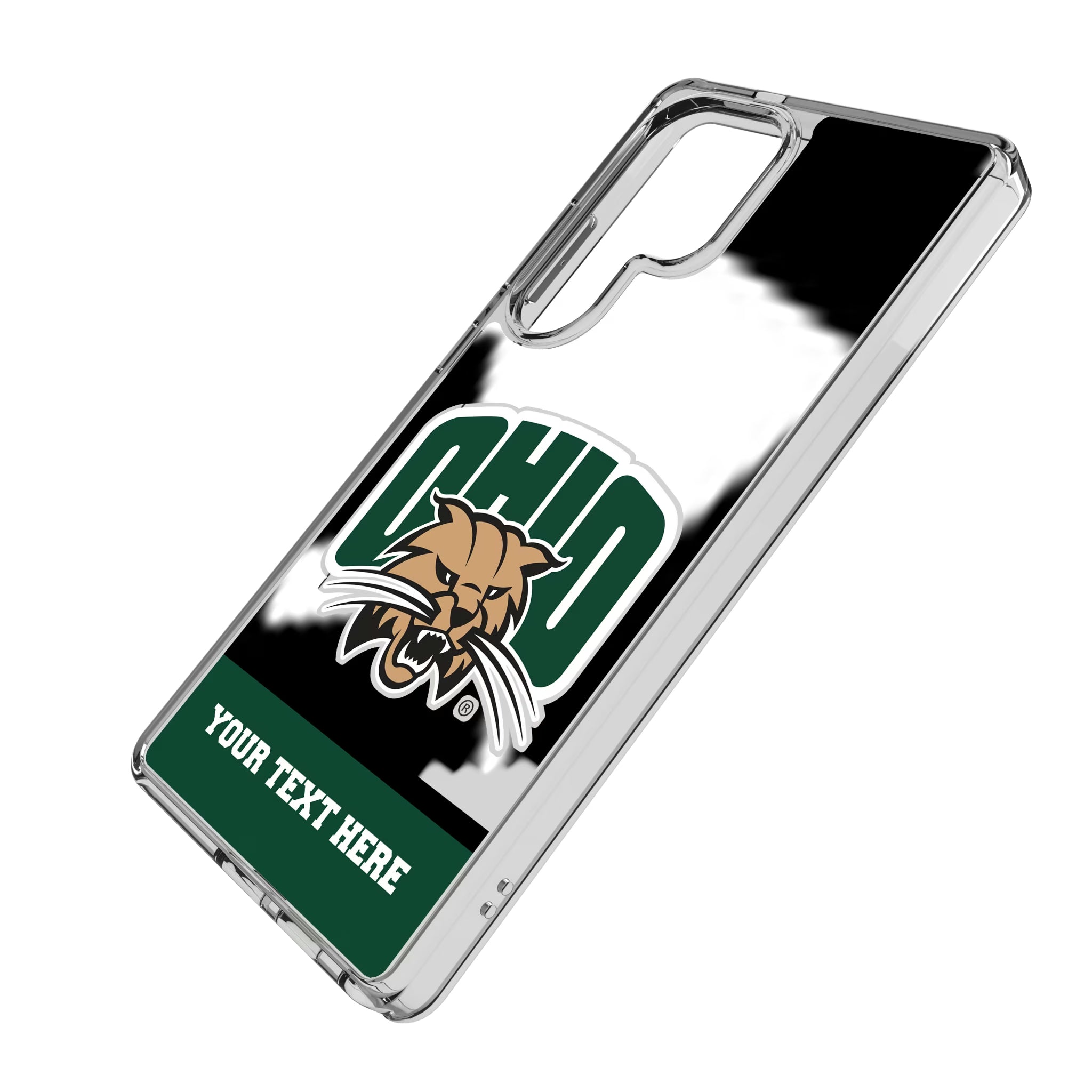 Ohio University Bobcats Personalized EndZone Plus Galaxy Clear Phone Case for Samsung Galaxy - Isometric View