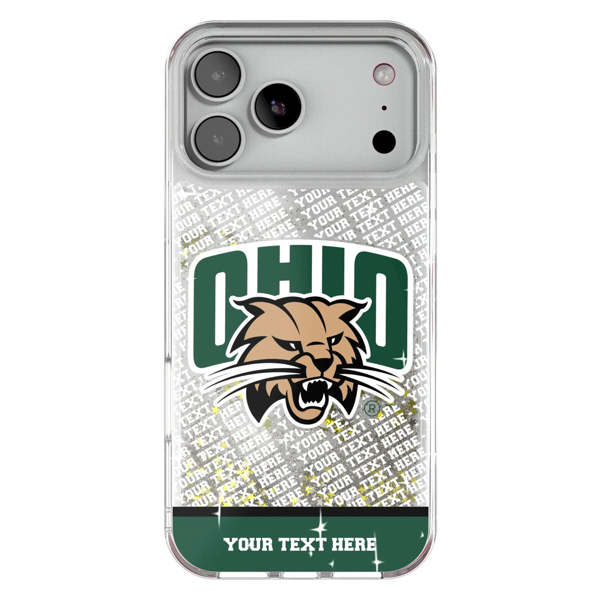 Ohio University Bobcats Personalized EndZone Plus Glitter Phone Case for Apple iPhone