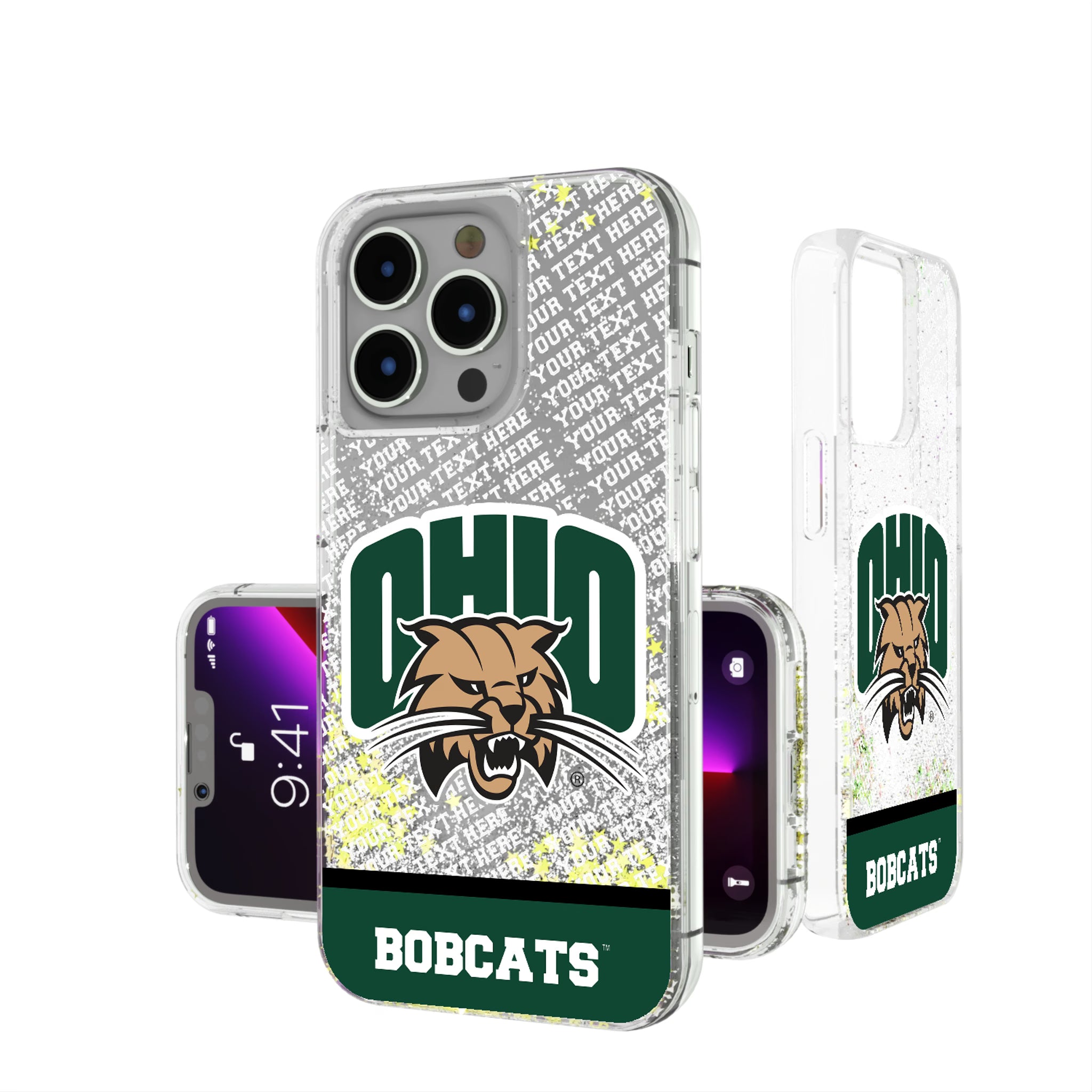 Ohio University Bobcats Personalized EndZone Plus iPhone Glitter Phone Case for Apple iPhone