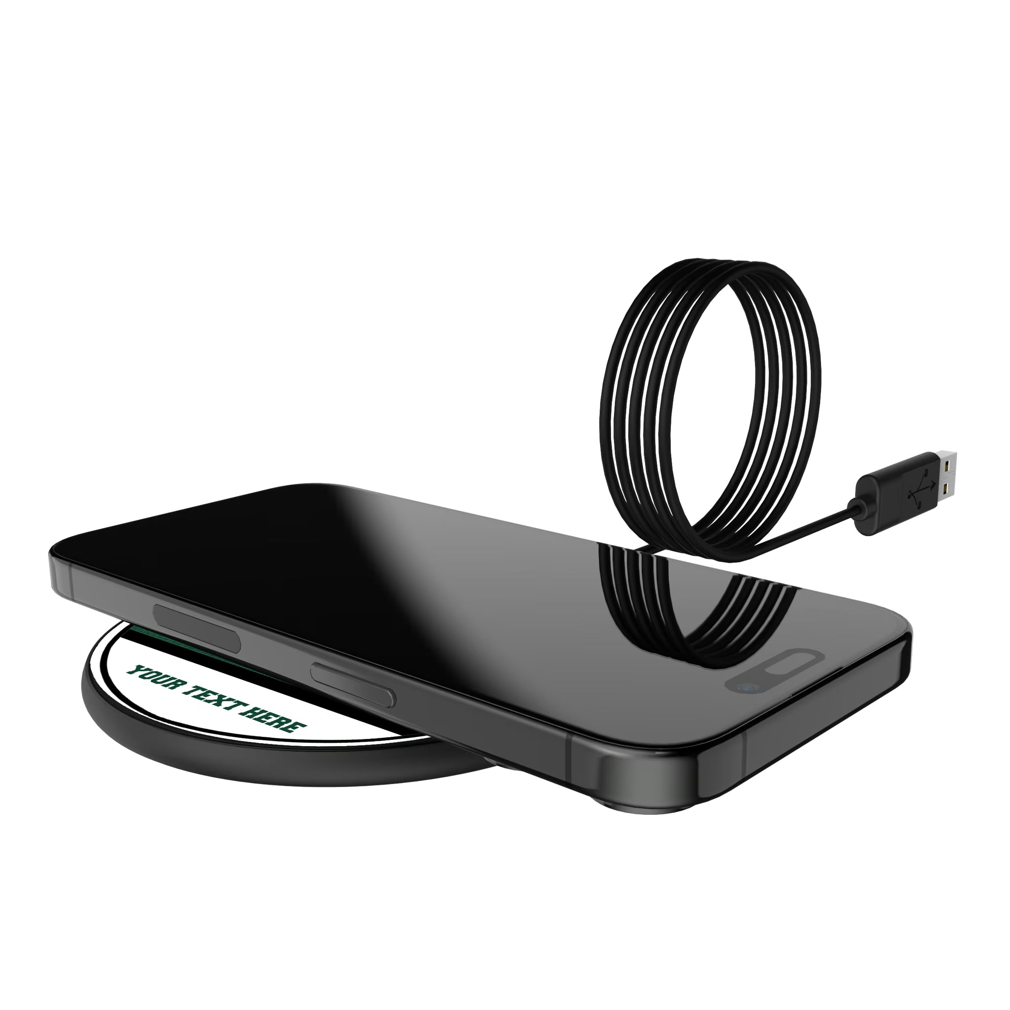 Ohio University Bobcats Personalized Endzone Solid 15-Watt Wireless Charger - Lifestyle
