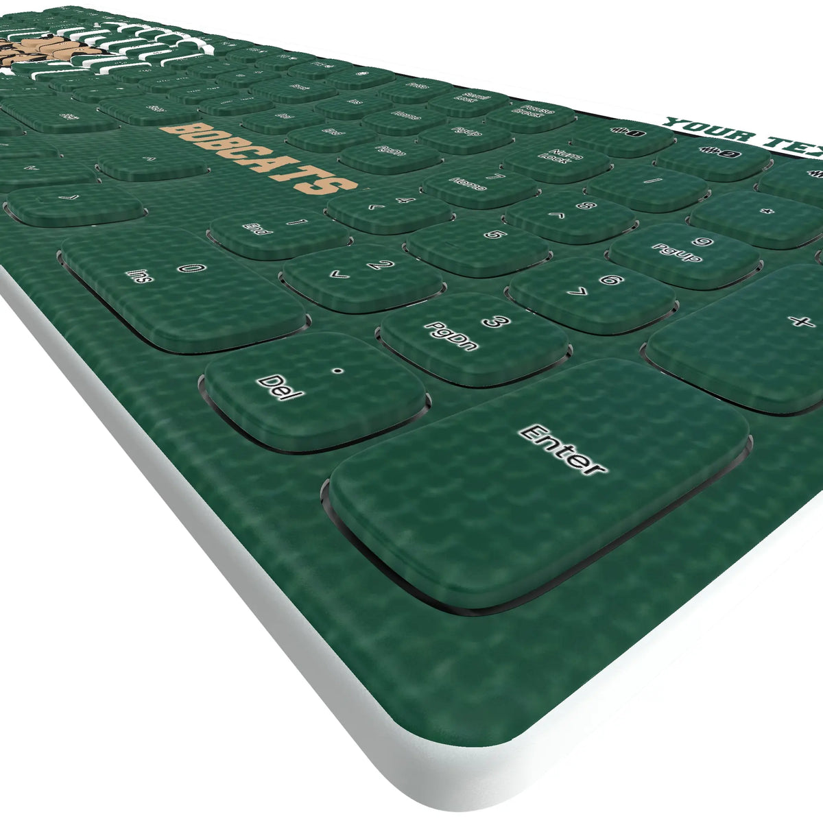 Ohio University Bobcats Personalized Endzone Solid KKB605 Curved Wireless Keyboard - Detail