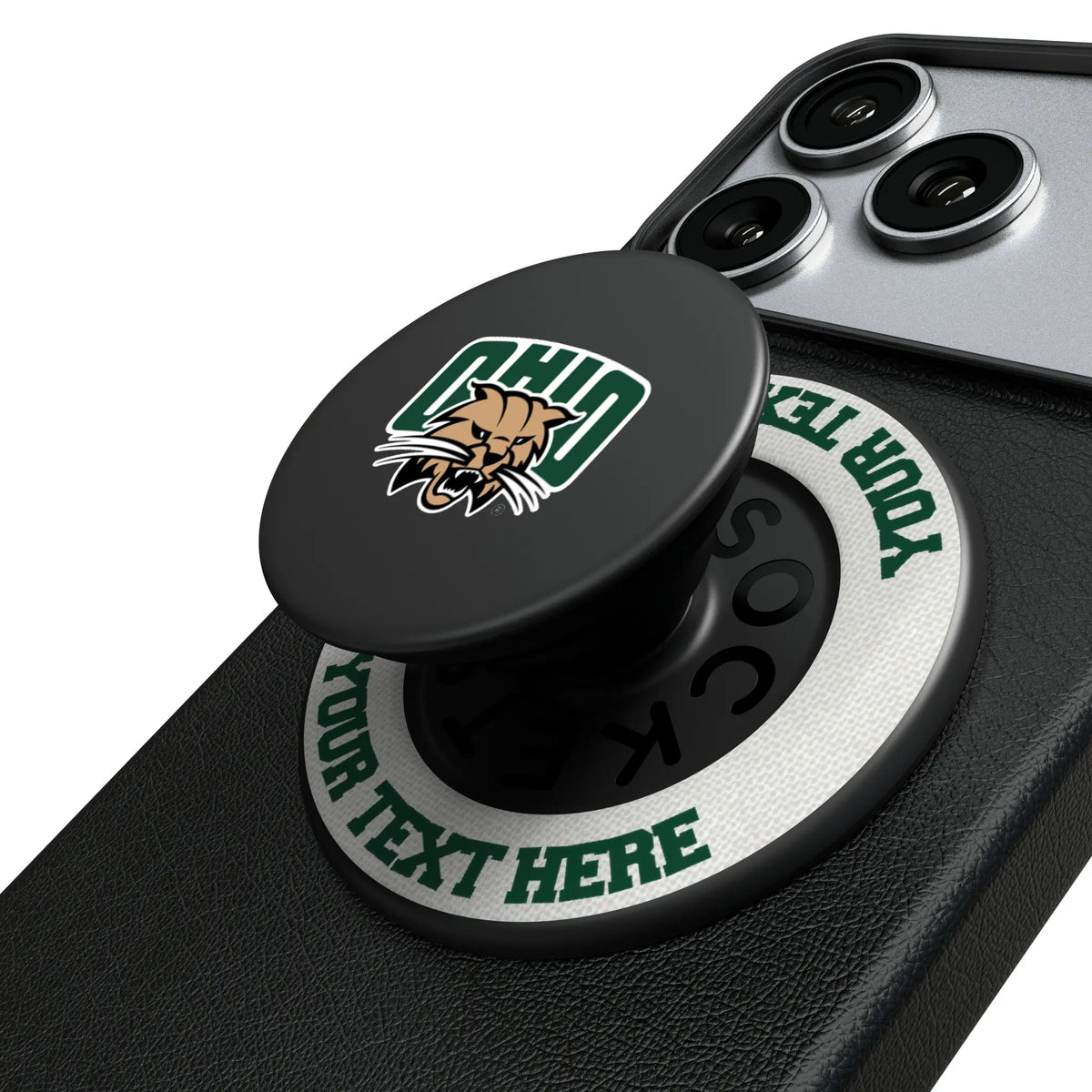 Ohio University Bobcats Personalized Endzone Solid Popsockets Round Magnetic