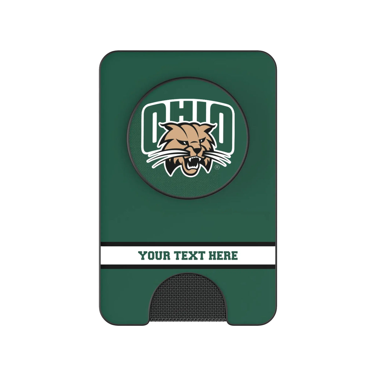 Ohio University Bobcats Personalized Endzone Solid Popsockets Wallet Magnetic