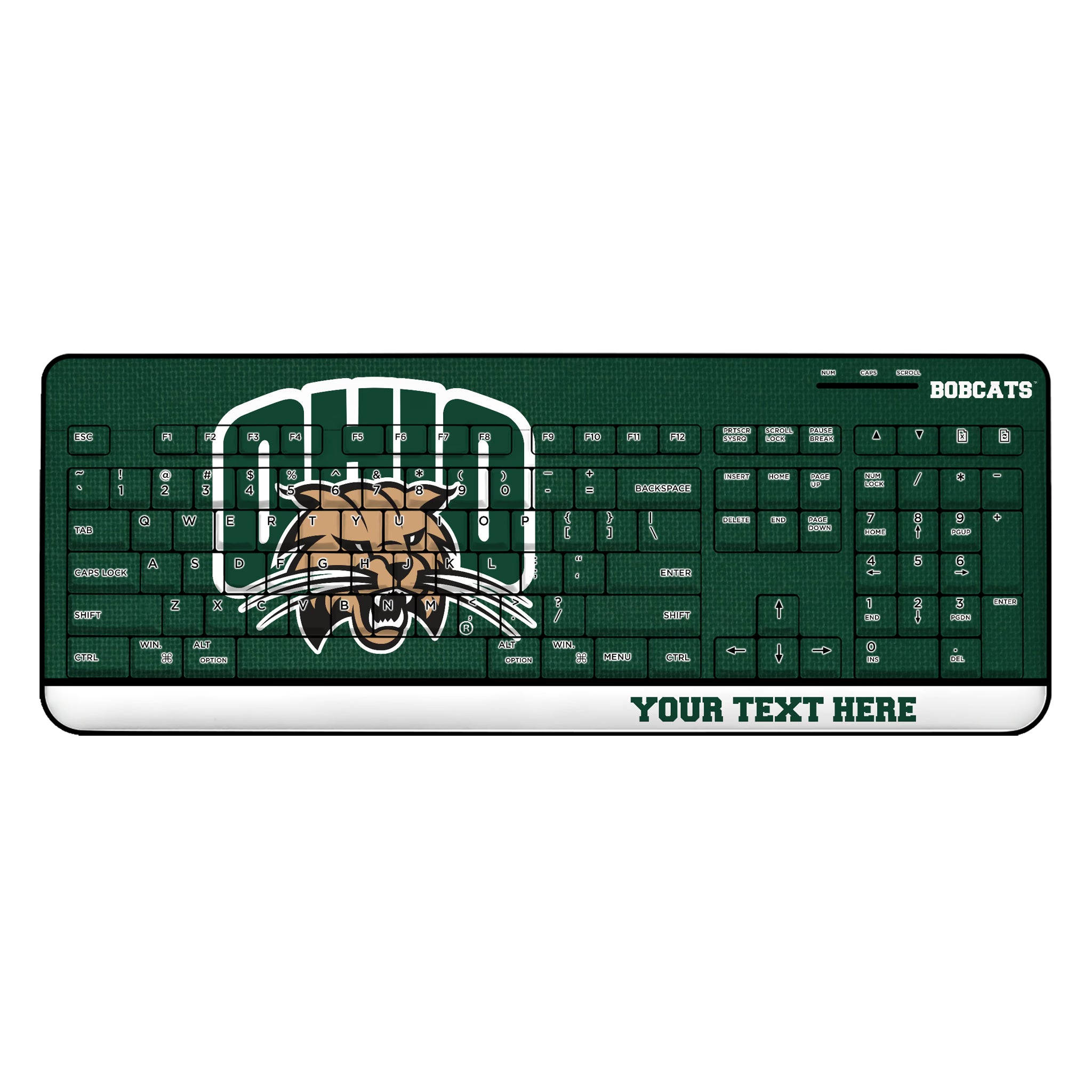 Ohio University Bobcats Personalized Endzone Solid Wireless USB Keyboard