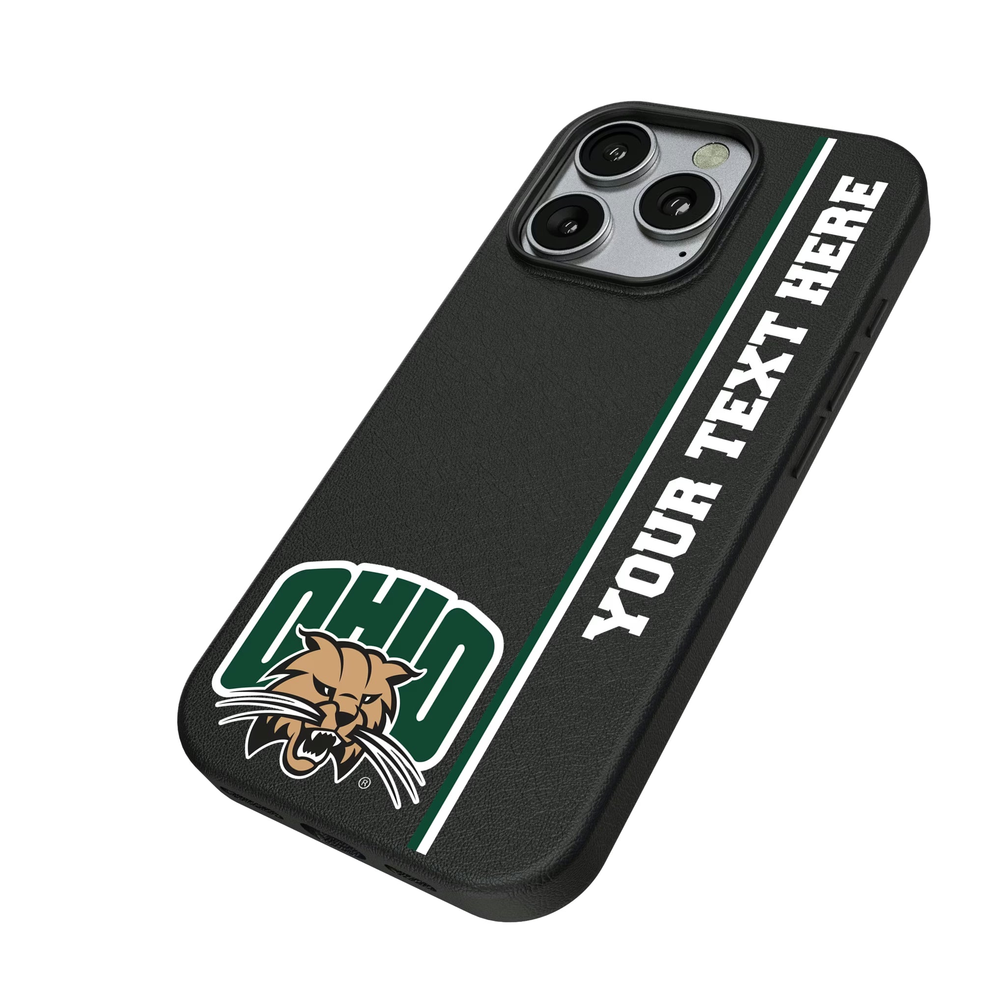 Ohio University Bobcats Personalized Sidebard iPhone MagSafe Compatible Phone Case for Apple iPhone - Isometric View