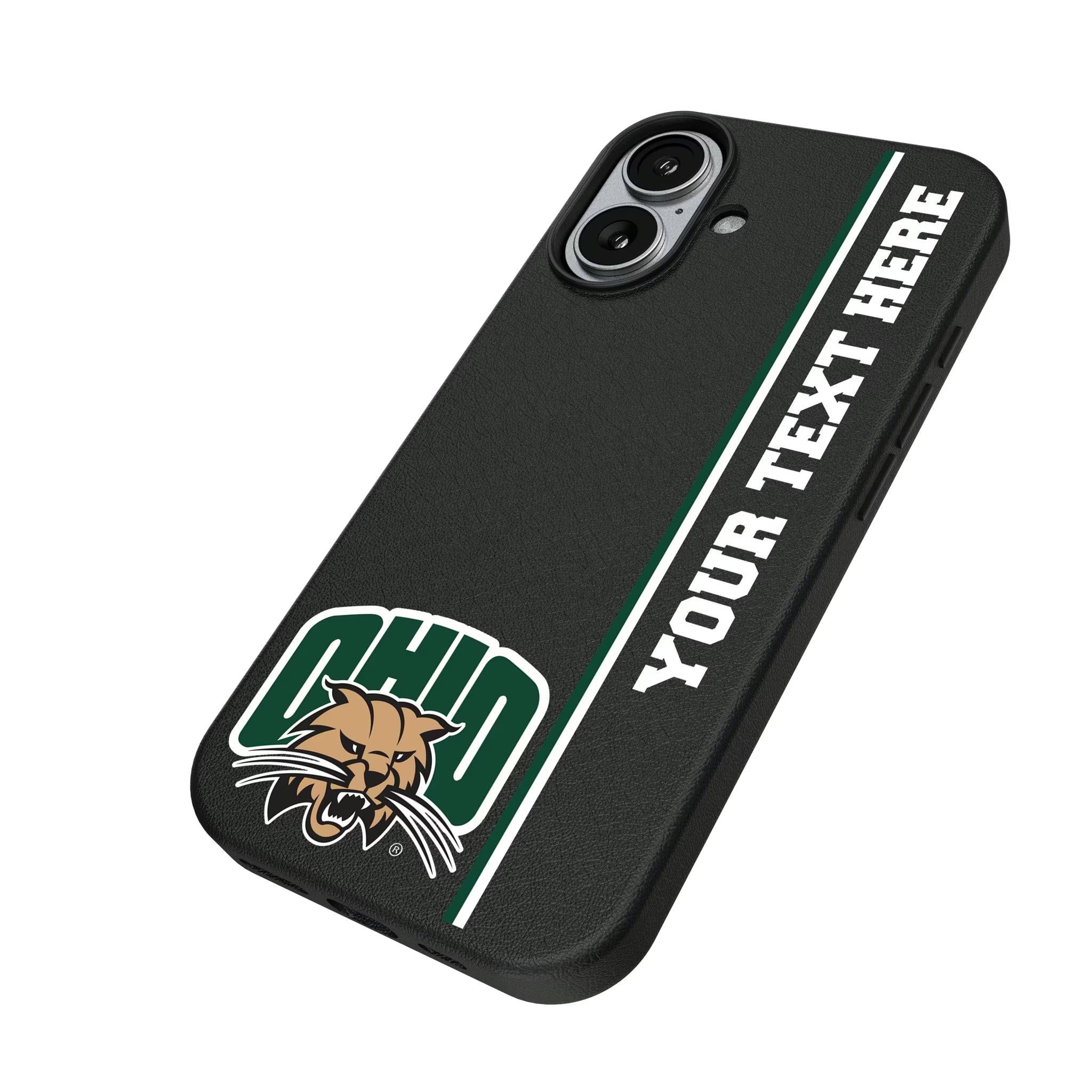 Ohio University Bobcats Personalized Sidebard iPhone MagSafe Compatible Phone Case for Apple iPhone - Isometric View#Device_iPhone 17