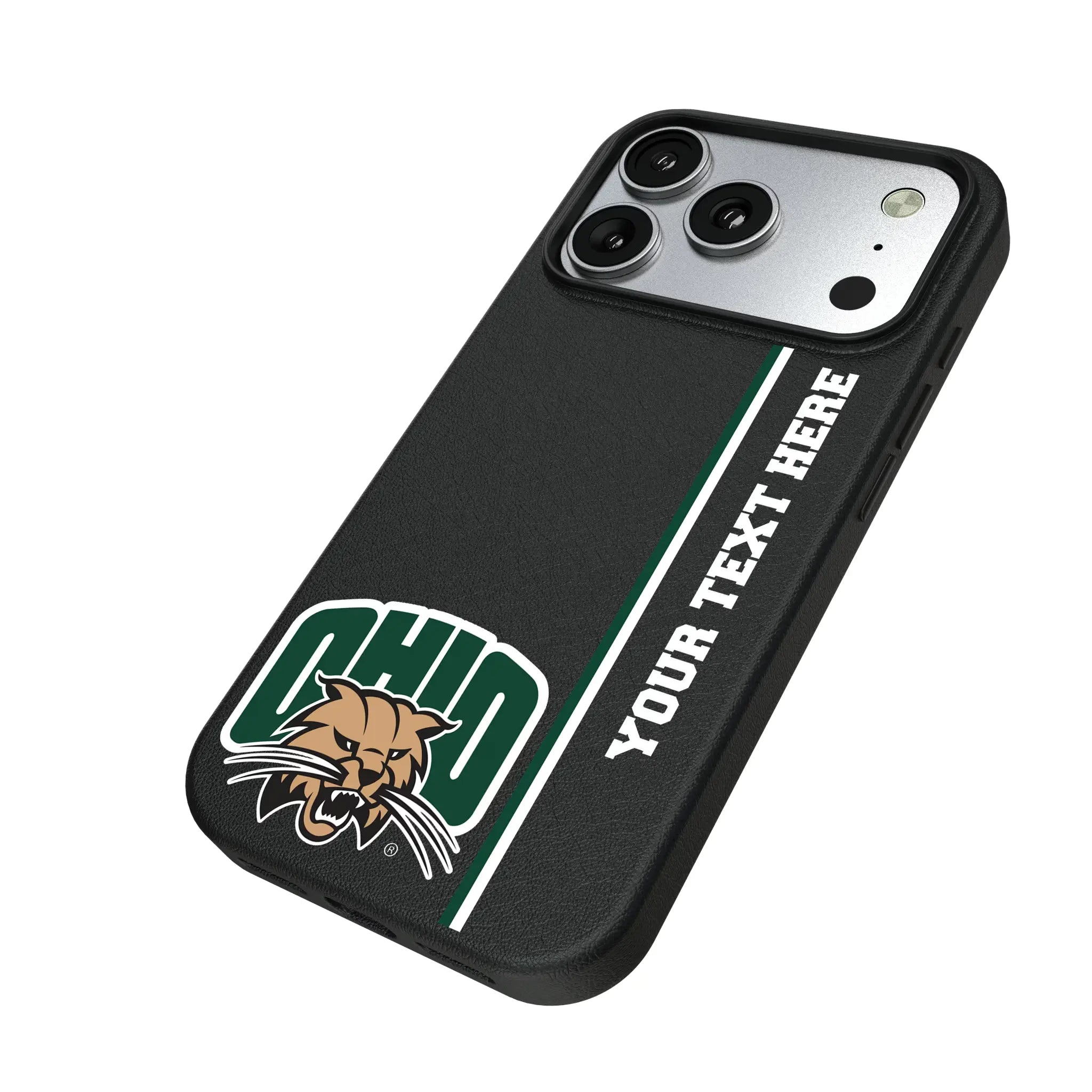 Ohio University Bobcats Personalized Sidebard iPhone MagSafe Compatible Phone Case for Apple iPhone - Isometric View#Device_iPhone 17 Pro