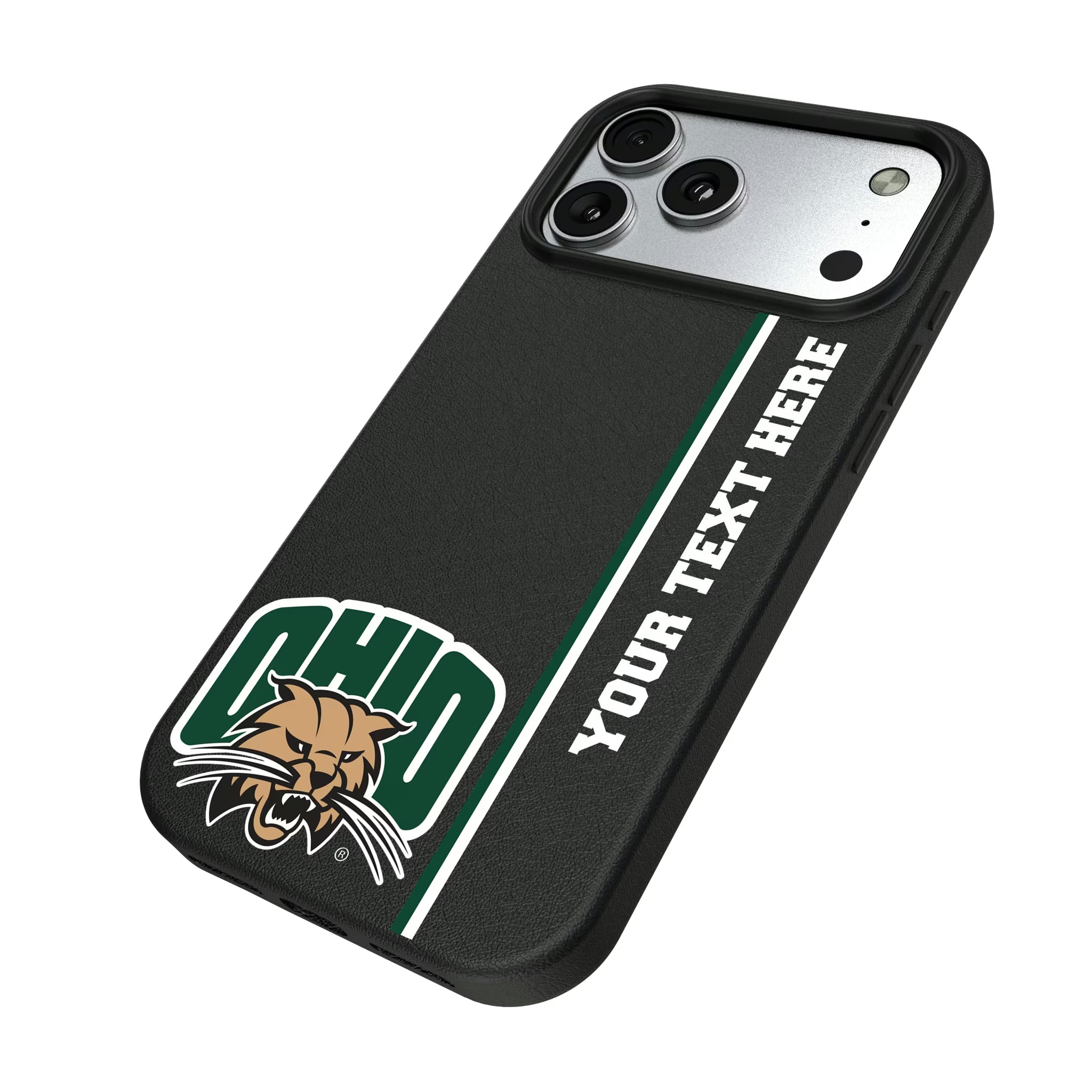 Ohio University Bobcats Personalized Sidebard iPhone MagSafe Compatible Phone Case for Apple iPhone - Isometric View#Device_iPhone 17 Pro Max