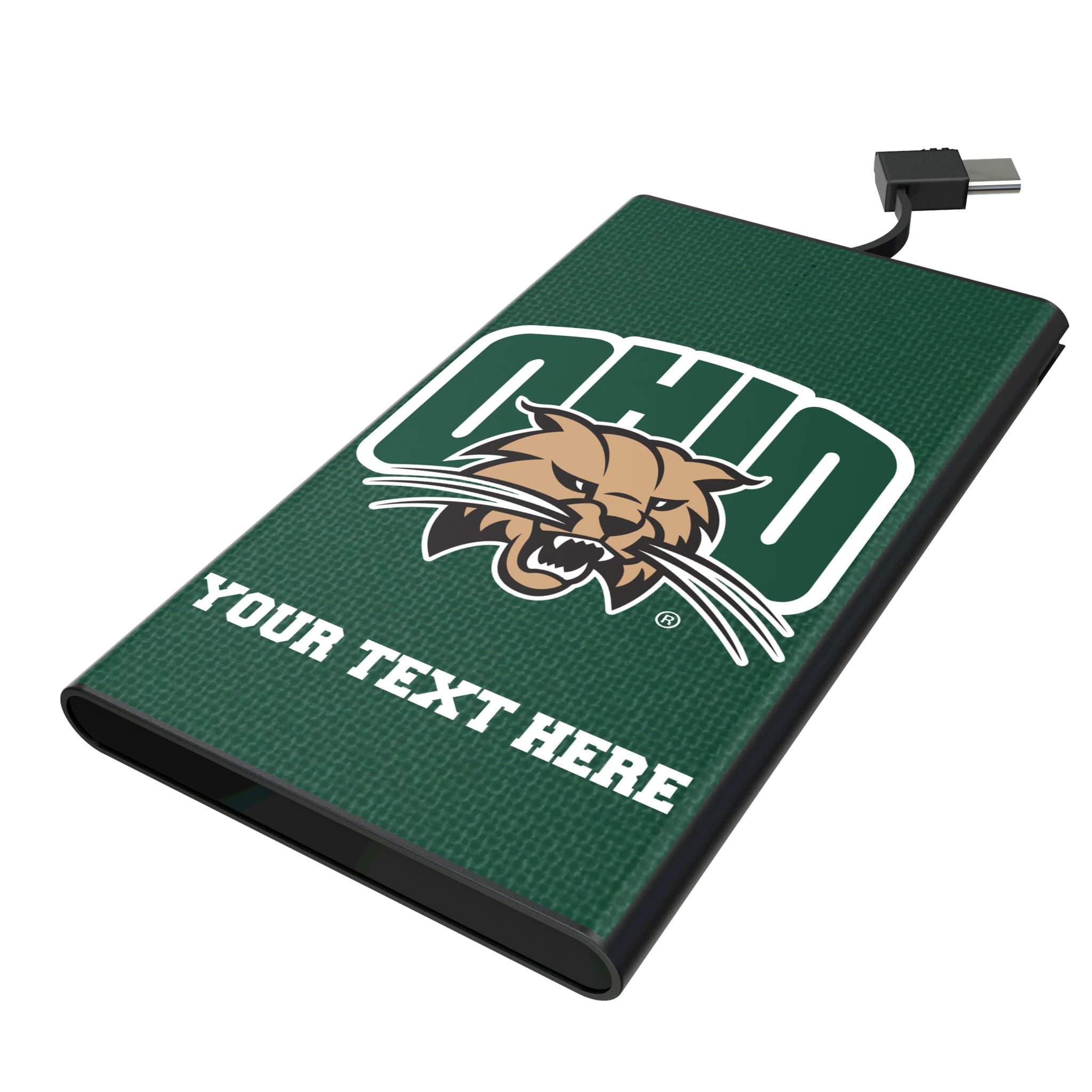 Ohio University Bobcats Personalized Solid 5000mAh Flat Powerbank
