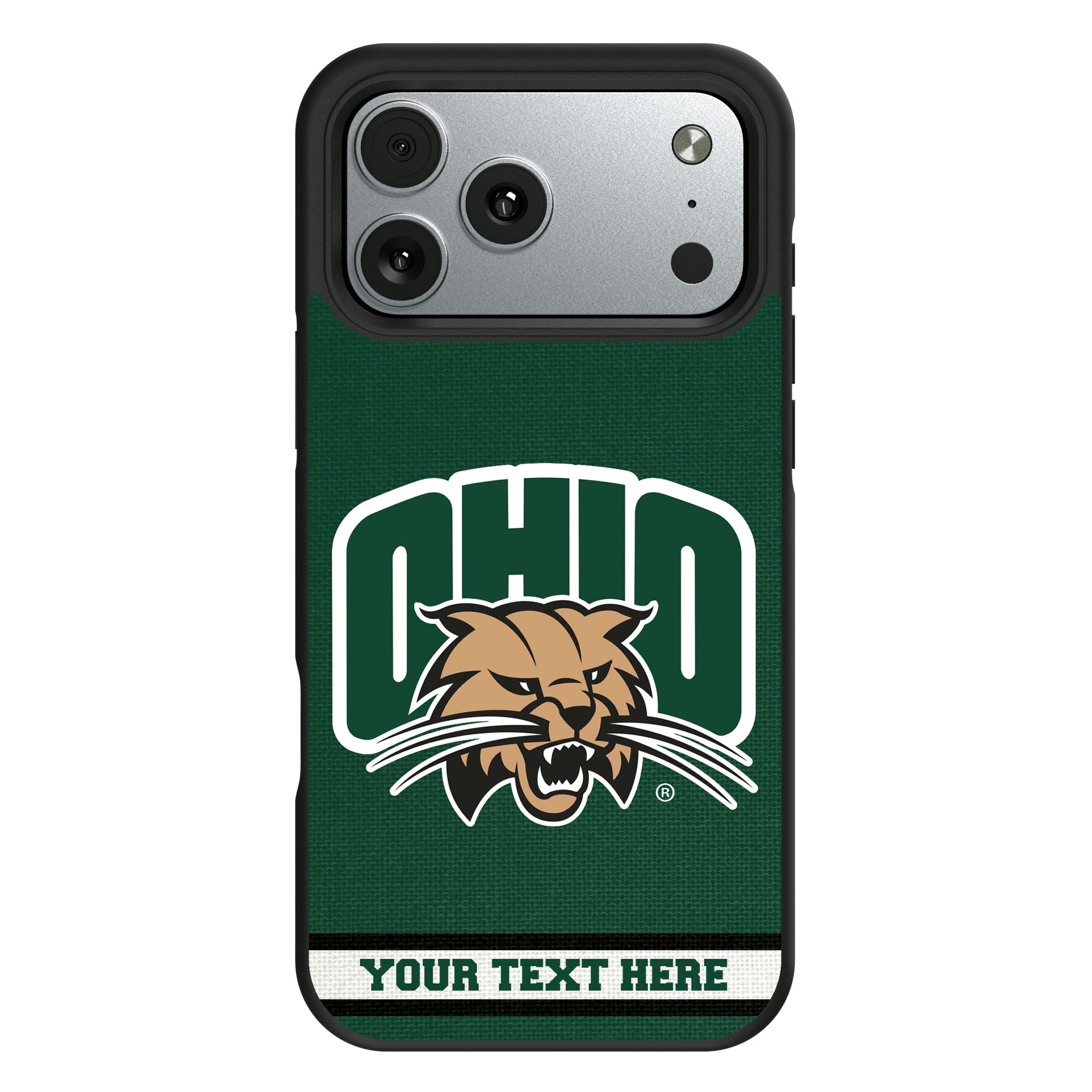 Ohio University Bobcats Personalized Stripe iPhone Bump Phone Case for Apple iPhone#Device_iPhone 17 Pro Max
