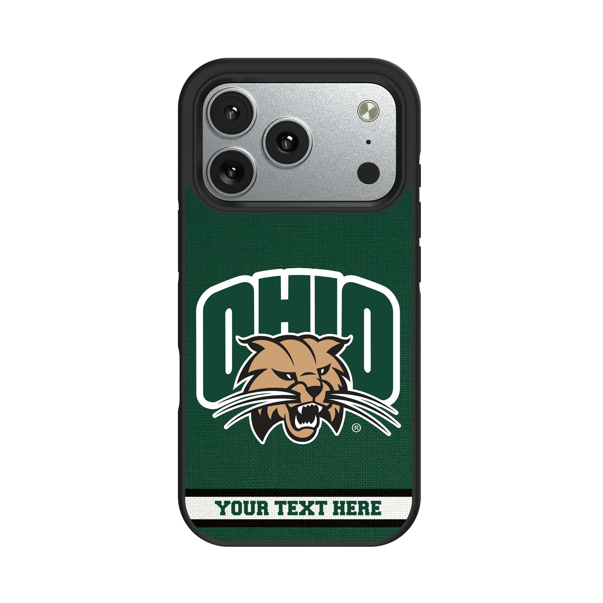 Ohio University Bobcats Personalized Stripe iPhone Bump Phone Case for Apple iPhone#Device_iPhone 17 Pro