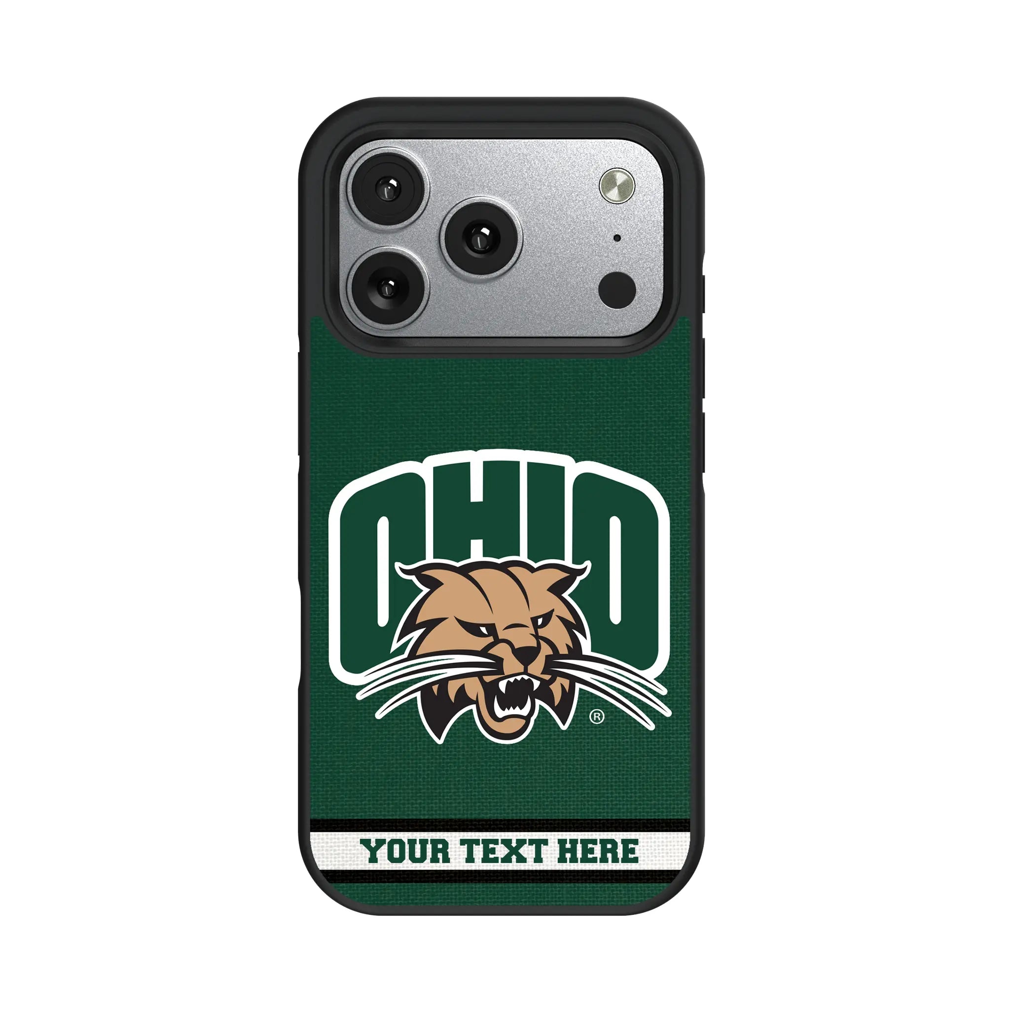 Ohio University Bobcats Personalized Stripe iPhone Bump Phone Case for Apple iPhone#Device_iPhone 17 Pro
