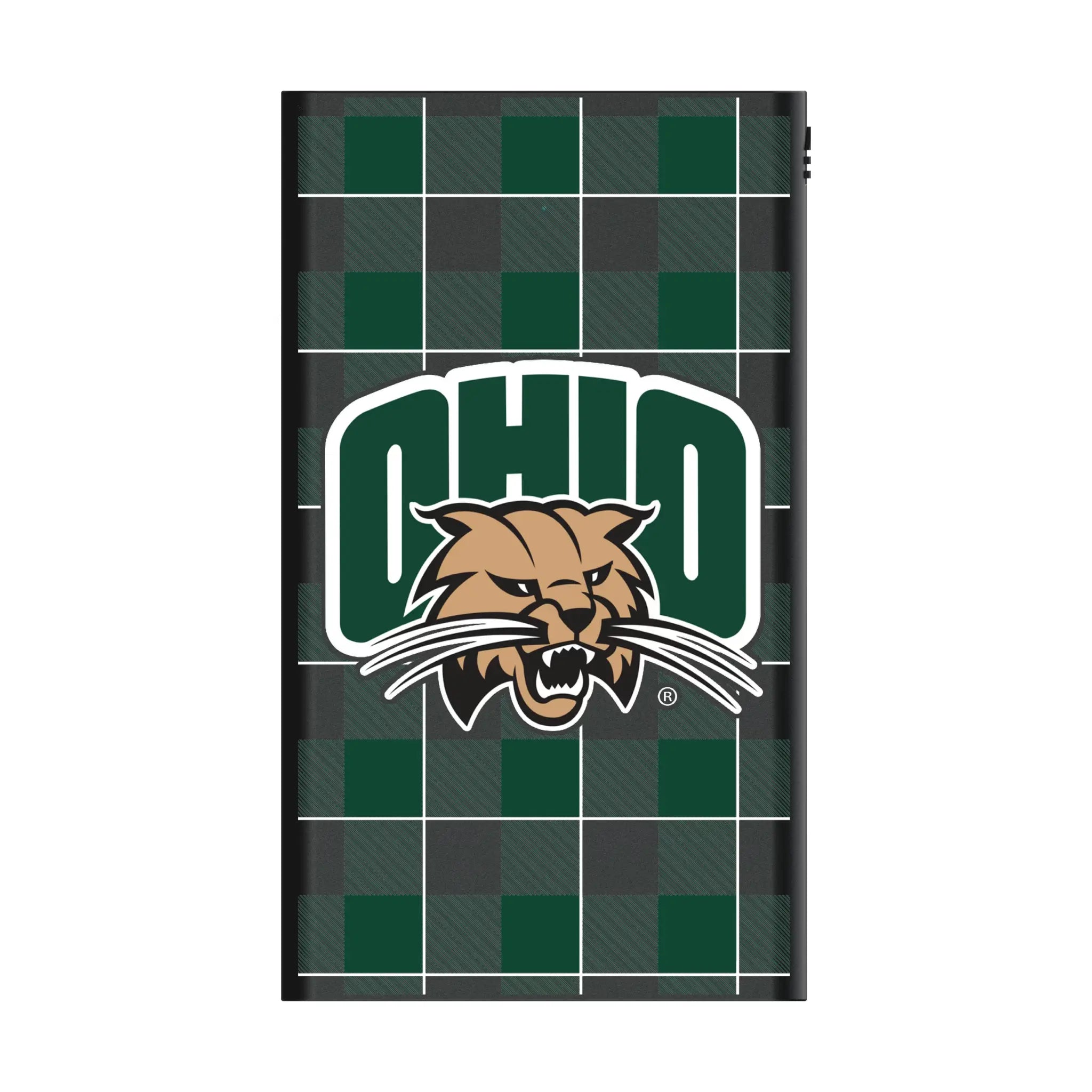 Ohio University Bobcats Plaid 5000mAh Flat Power Bank