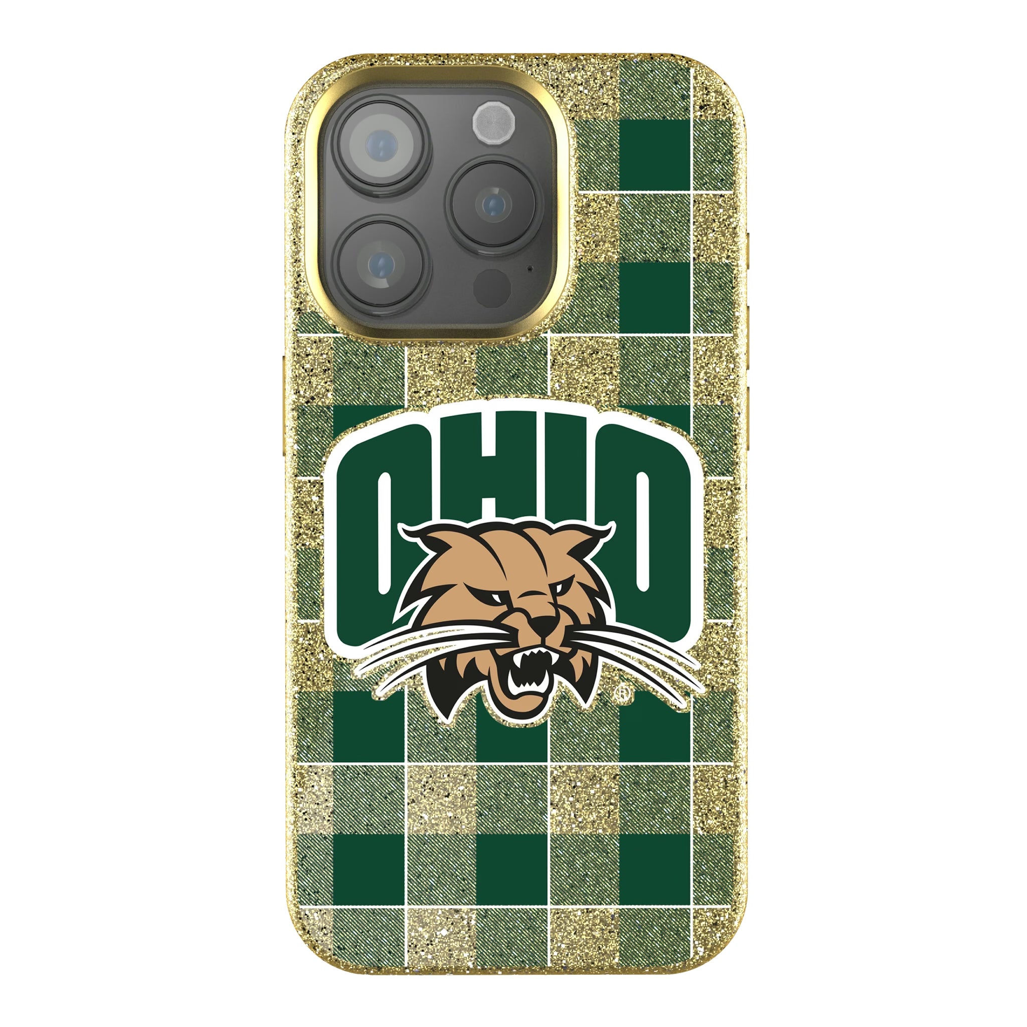 Ohio University Bobcats Plaid iPhone Bling Phone Case for Apple iPhone
