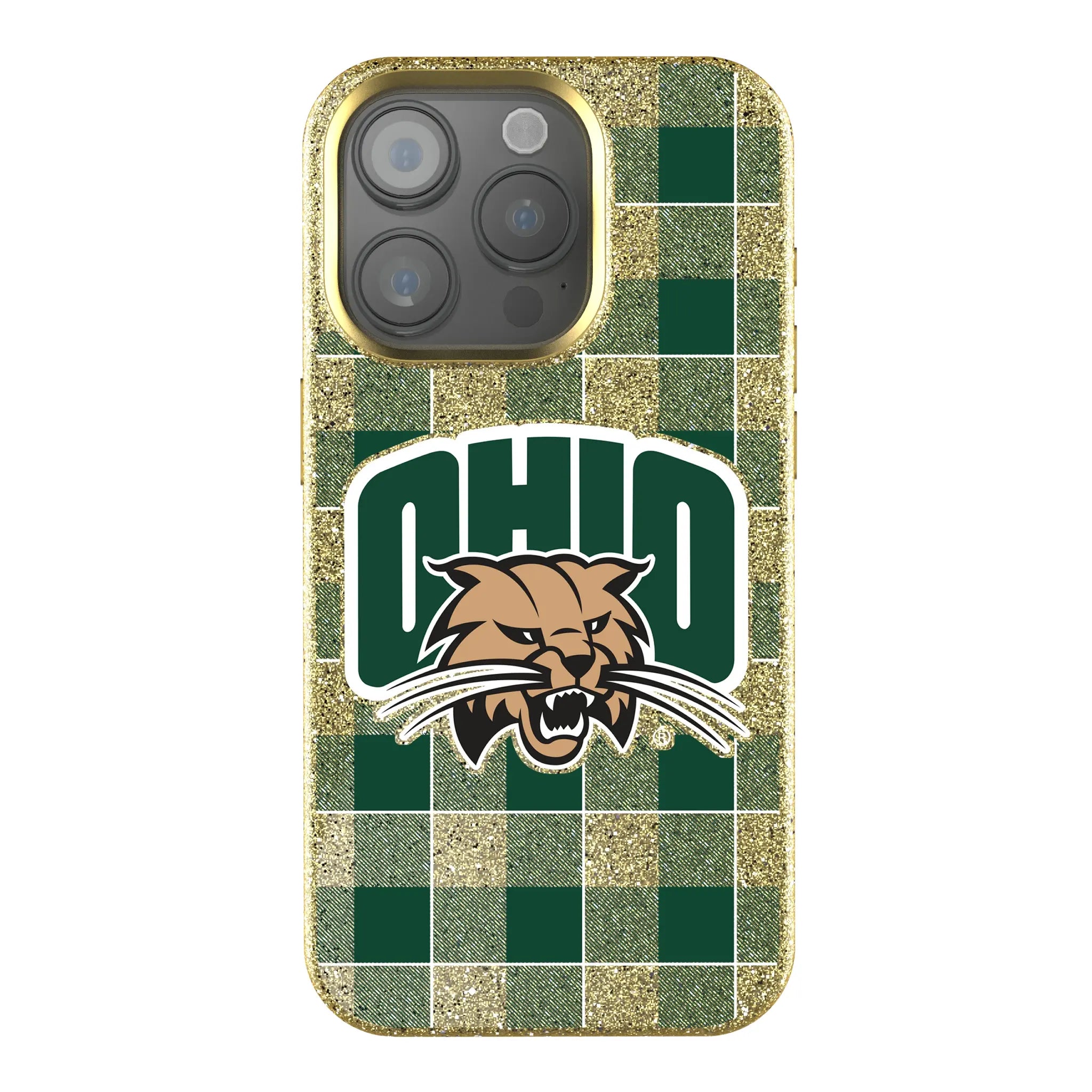 Ohio University Bobcats Plaid iPhone Bling Phone Case for Apple iPhone
