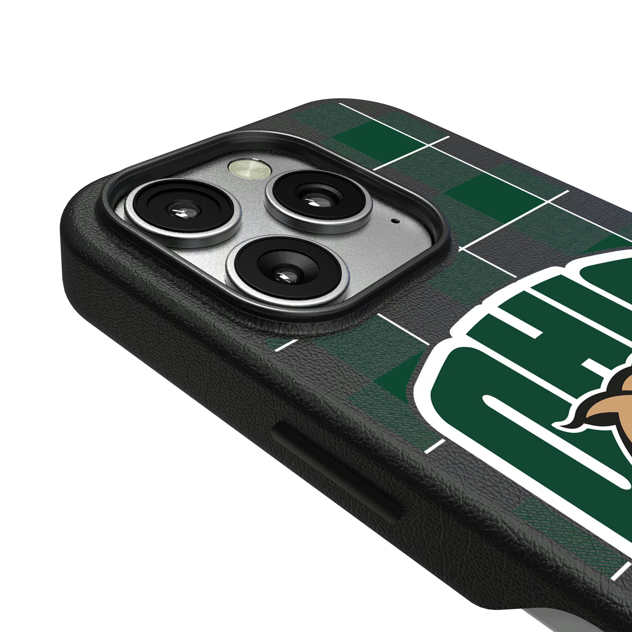 Ohio University Bobcats Plaid iPhone MagSafe Compatible Phone Case for Apple iPhone - Detail