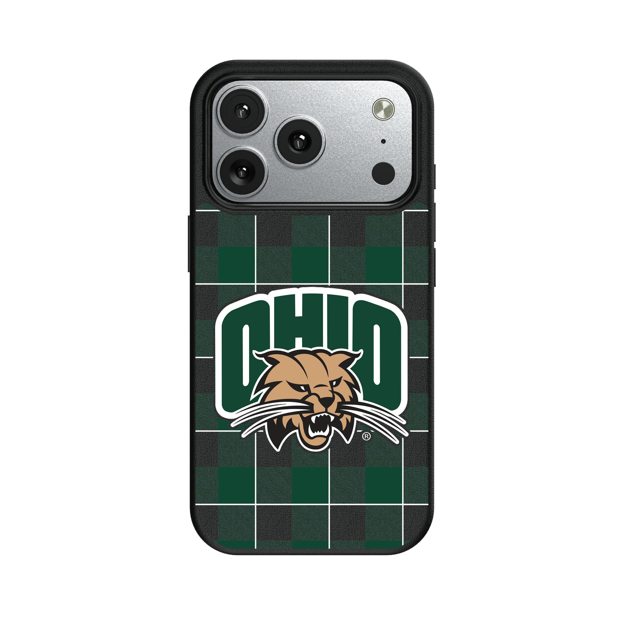 Ohio University Bobcats Plaid iPhone MagSafe Compatible Phone Case for Apple iPhone#Device_iPhone 17 Pro