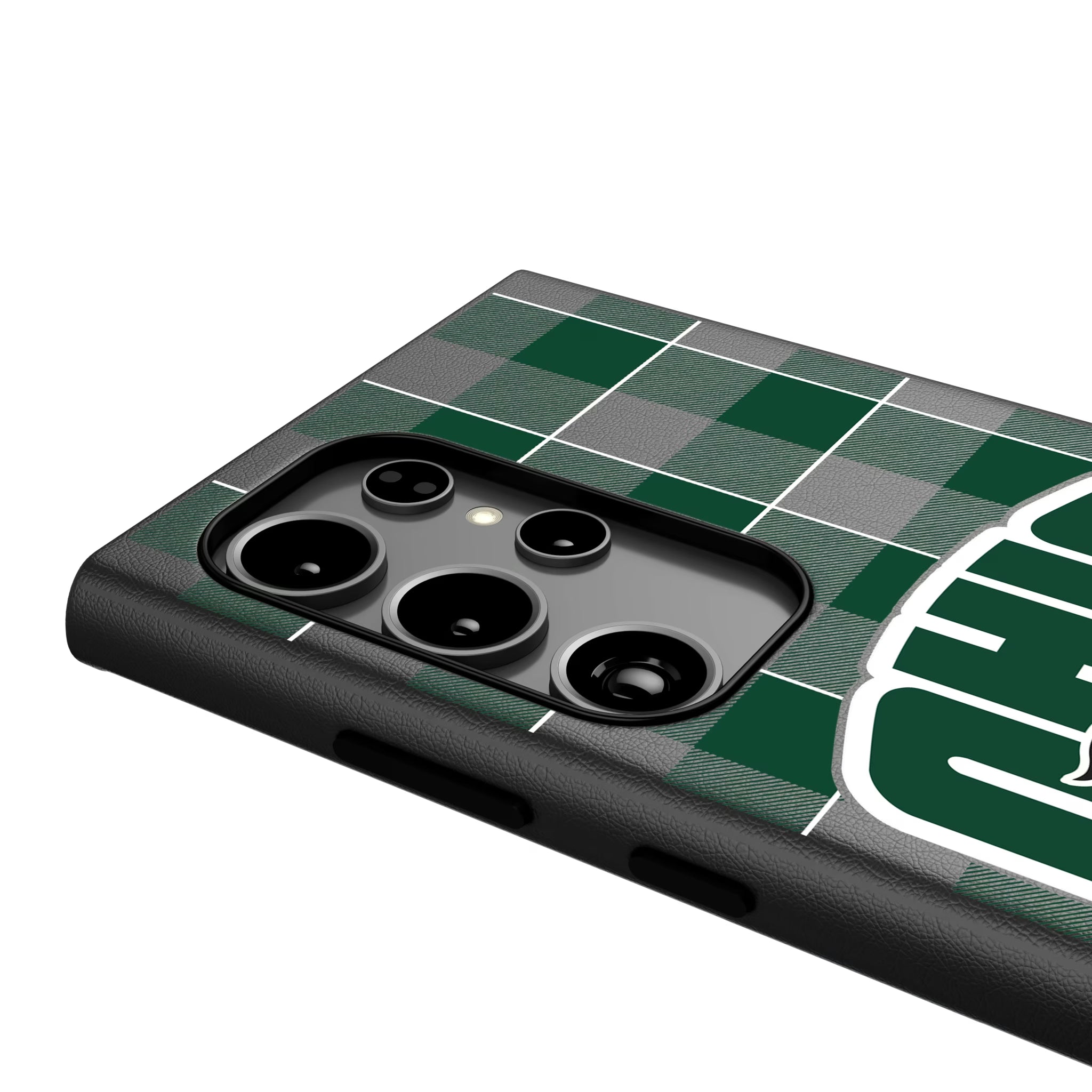 Ohio University Bobcats Plaid Galaxy MagSafe Compatible Phone Case for Samsung Galaxy - Detail