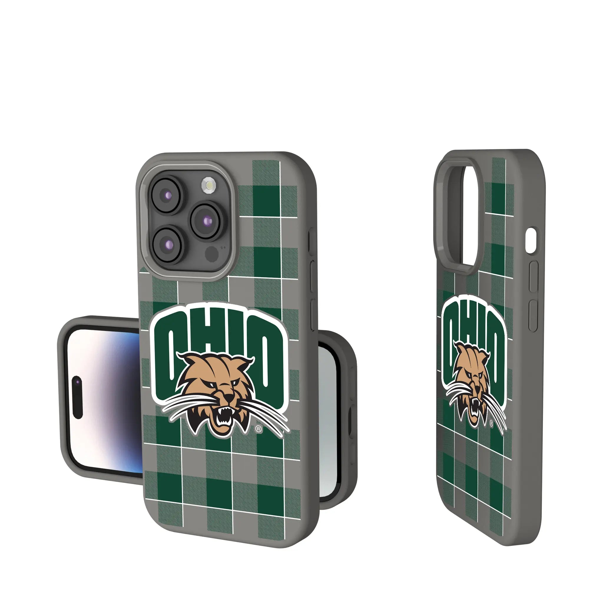 Ohio University Bobcats Plaid iPhone Soft Touch Phone Case for Apple iPhone