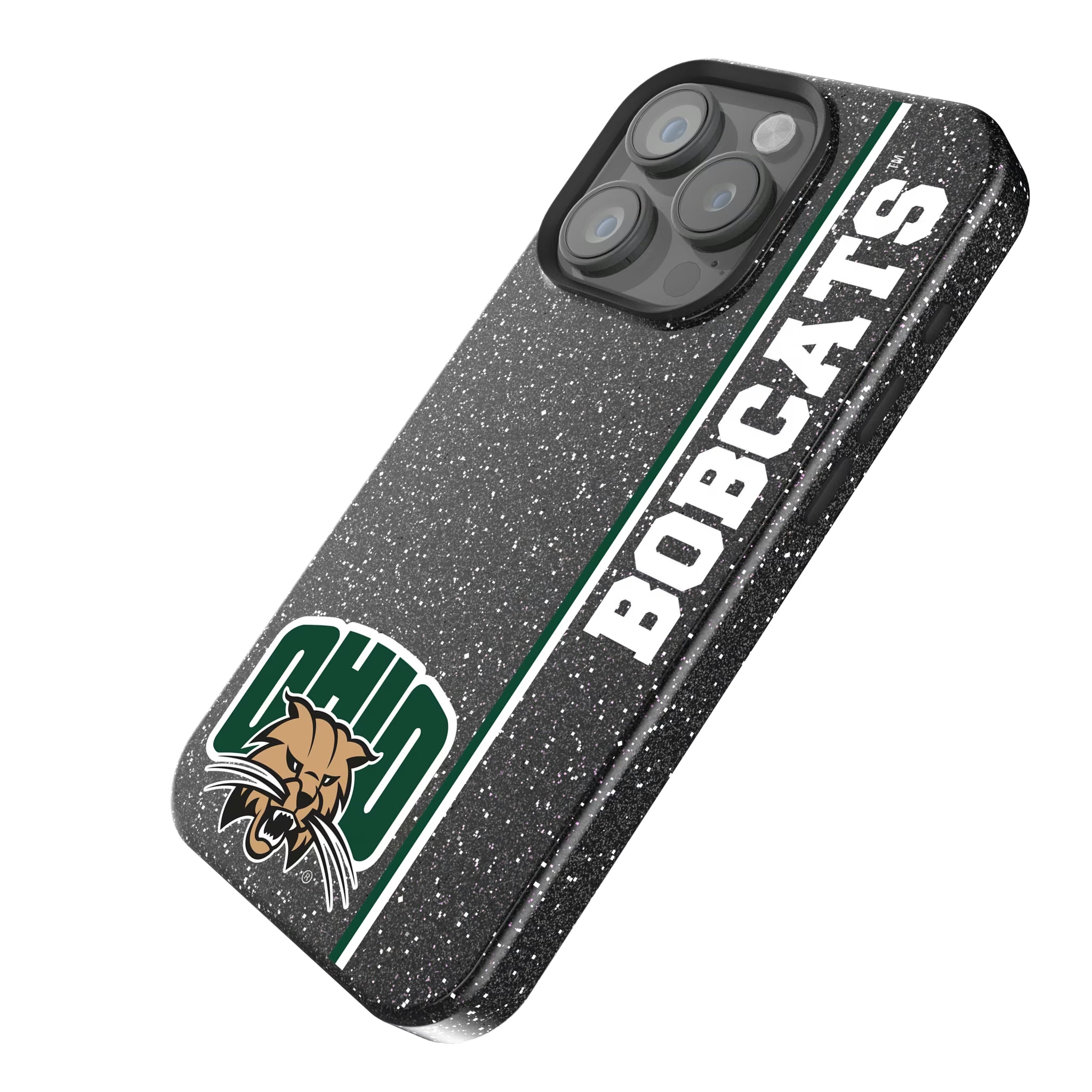 Ohio University Bobcats Sidebar iPhone Bling Phone Case for Apple iPhone - Isometric View