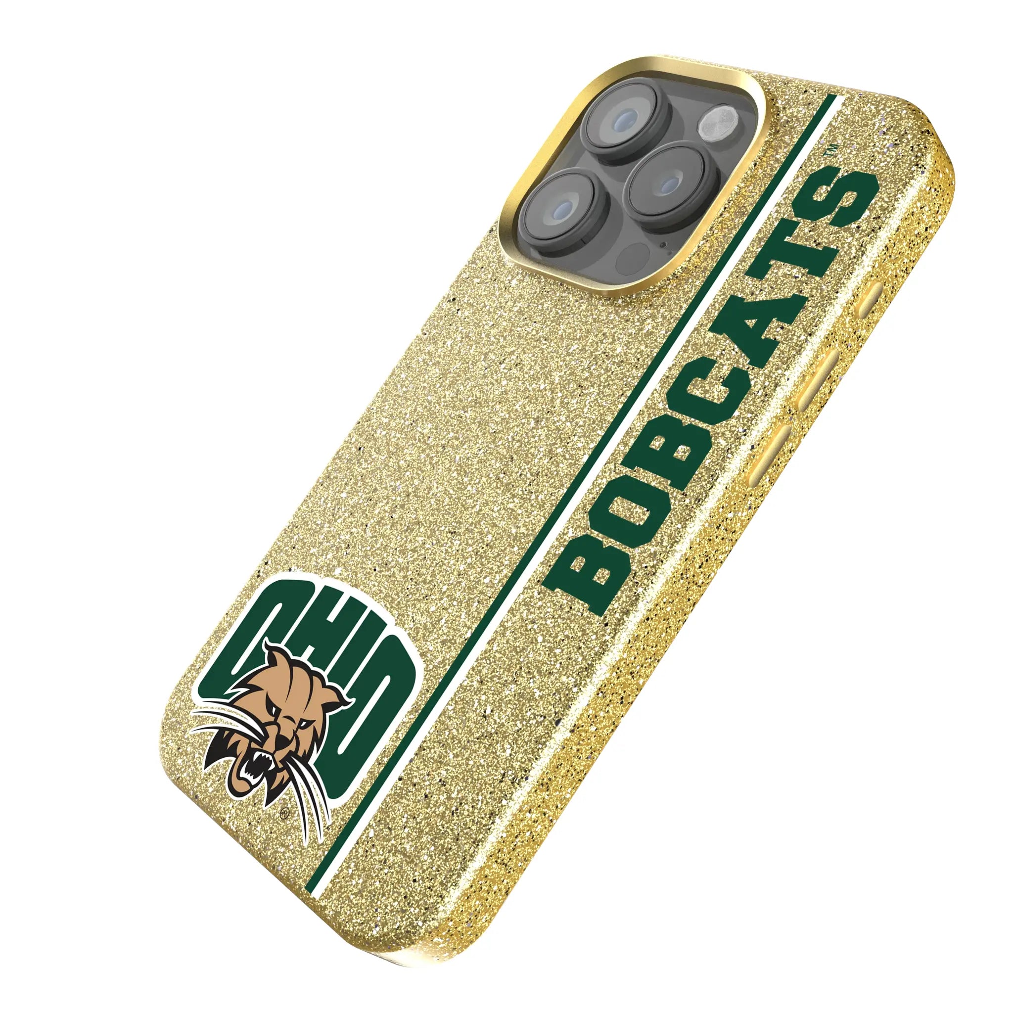 Ohio University Bobcats Sidebar iPhone Bling Phone Case for Apple iPhone - Isometric View