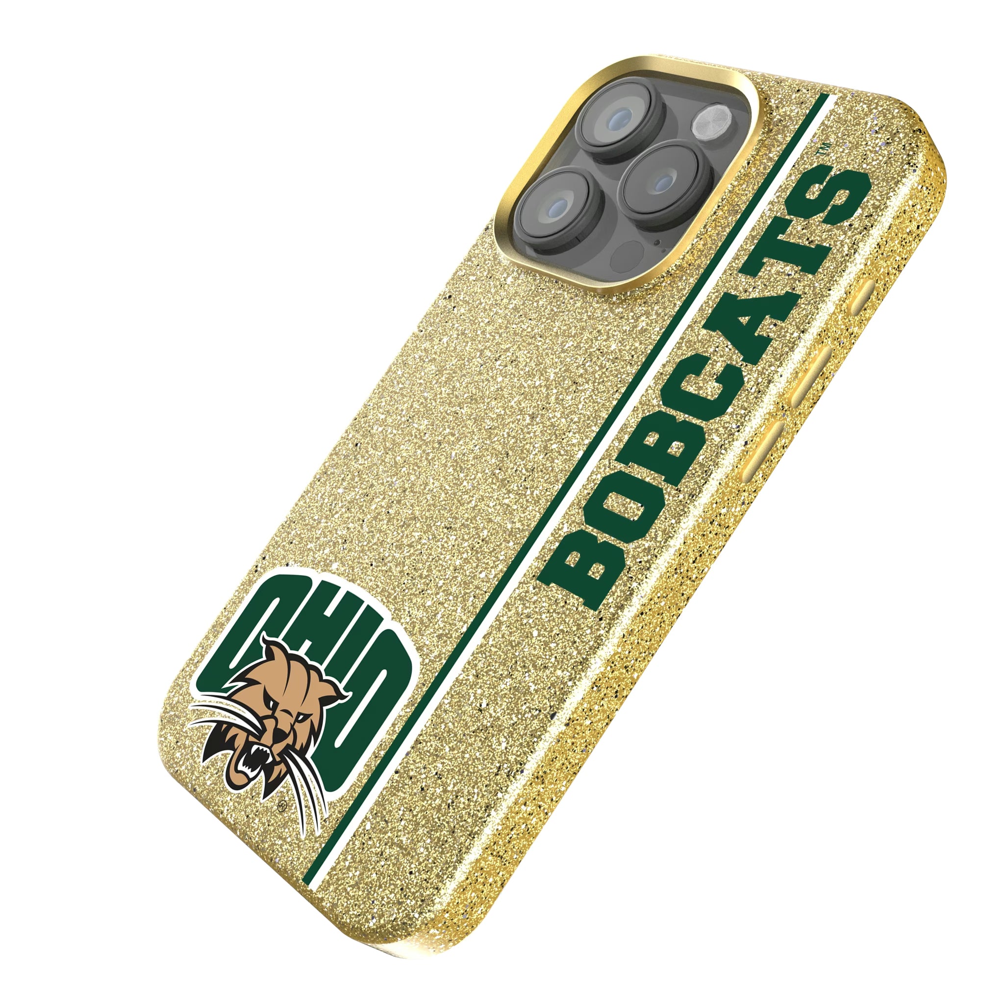 Ohio University Bobcats Sidebar iPhone Bling Phone Case for Apple iPhone - Isometric View
