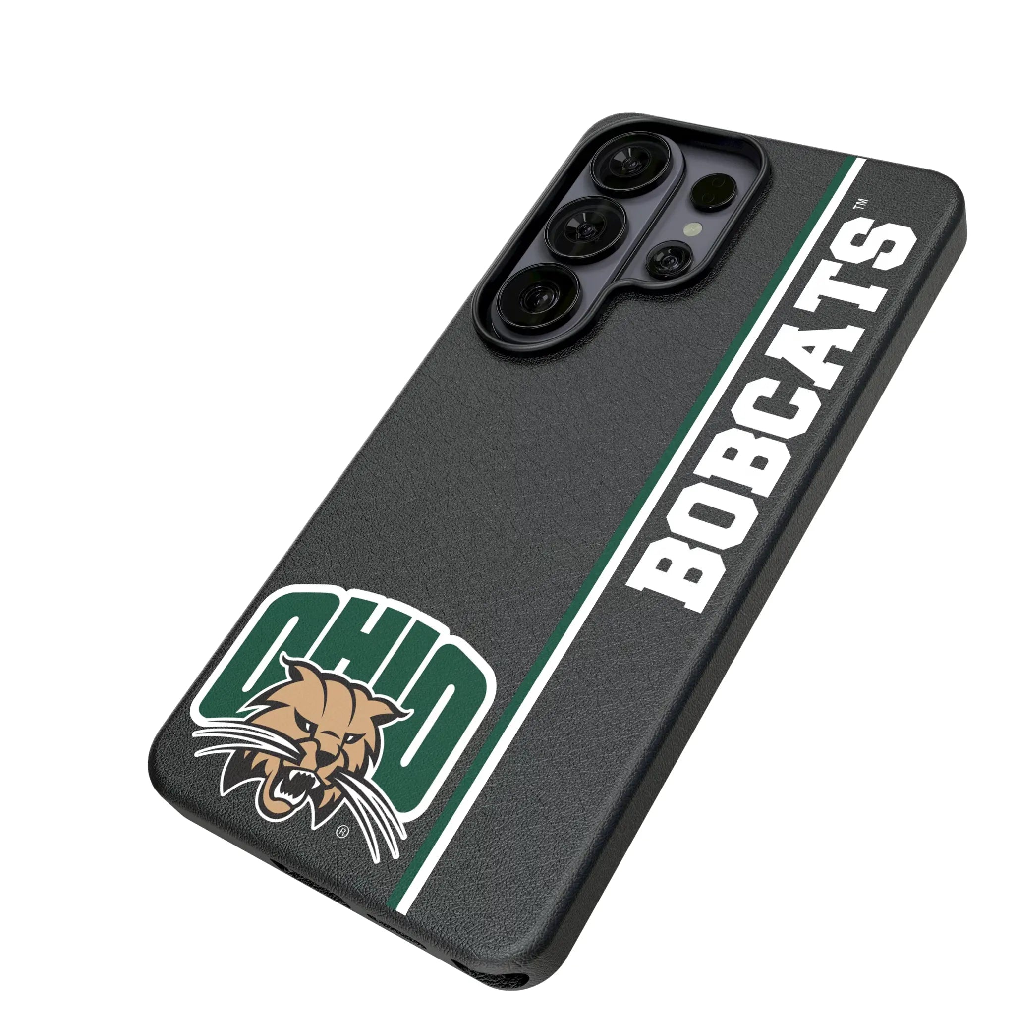Ohio University Bobcats Sidebar Galaxy MagSafe Compatible Phone Case for Samsung Galaxy - Isometric View#Device_Galaxy S26 Ultra