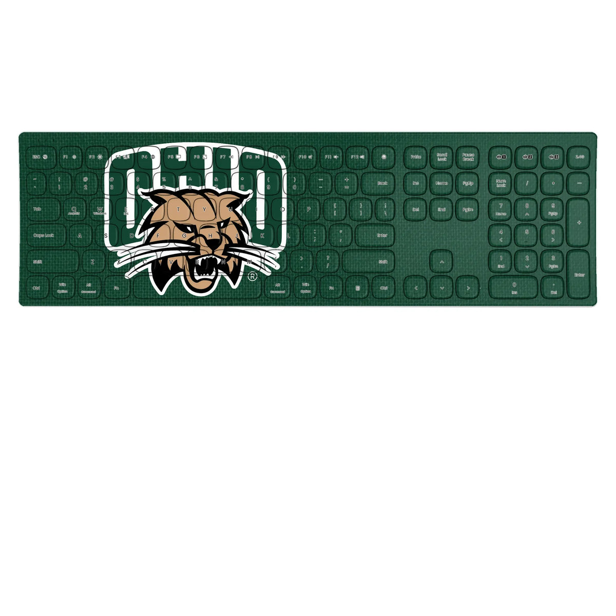 Ohio University Bobcats Solid KKB605 Curved Wireless Keyboard