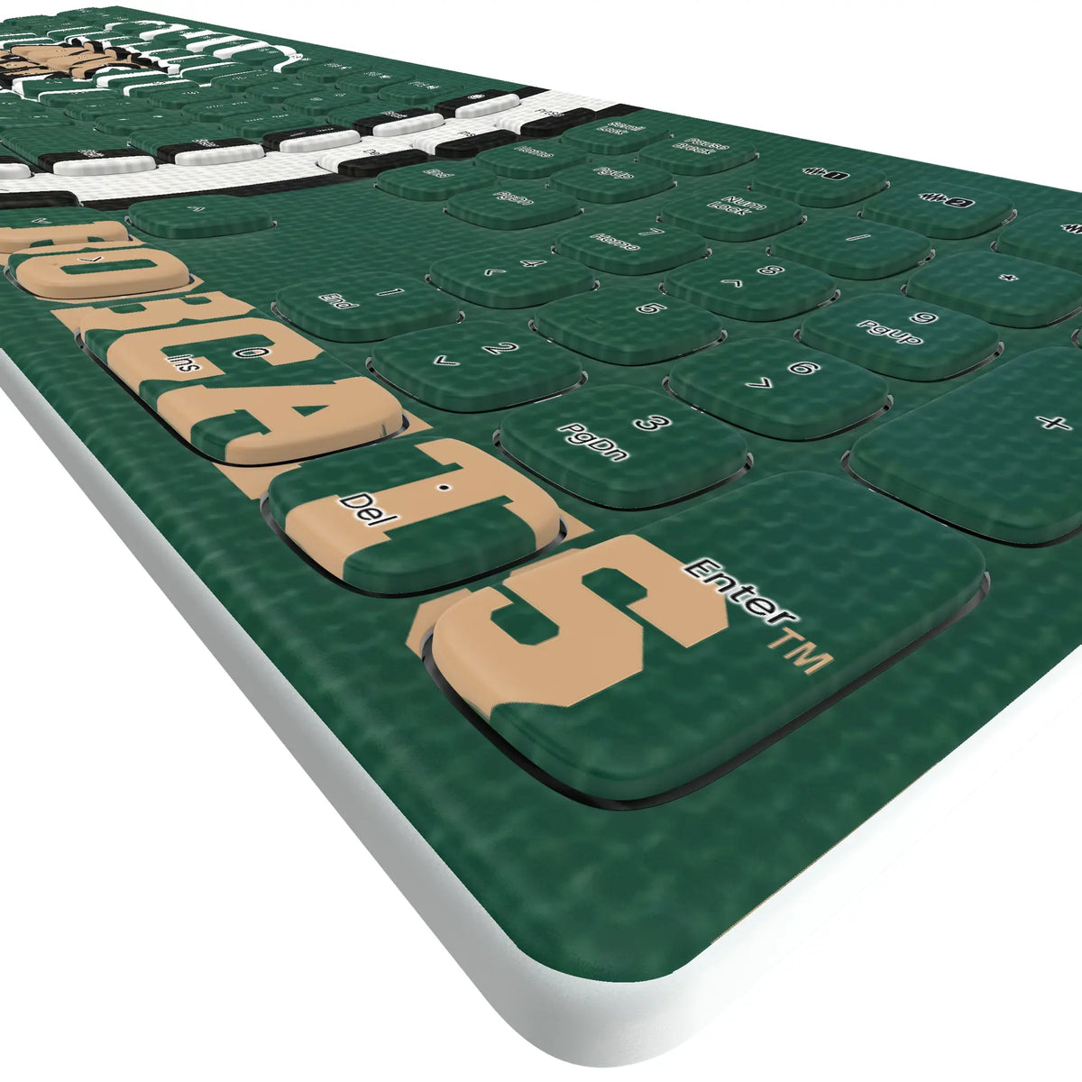 Ohio University Bobcats Stripe KKB605 Curved Wireless Keyboard - Detail