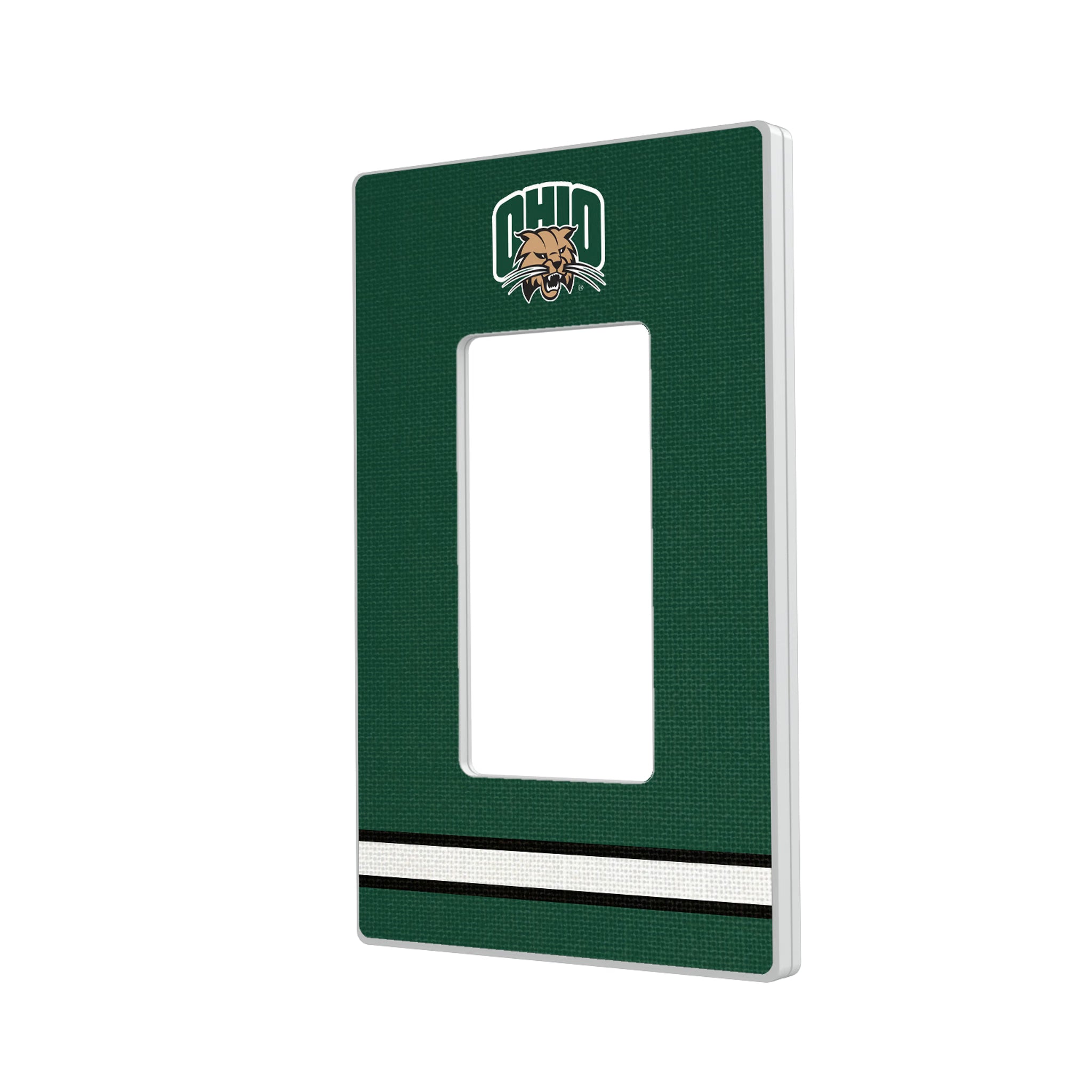 Ohio University Bobcats Stripe Hidden-Screw Light Switch Plate#Style_Single Rocker