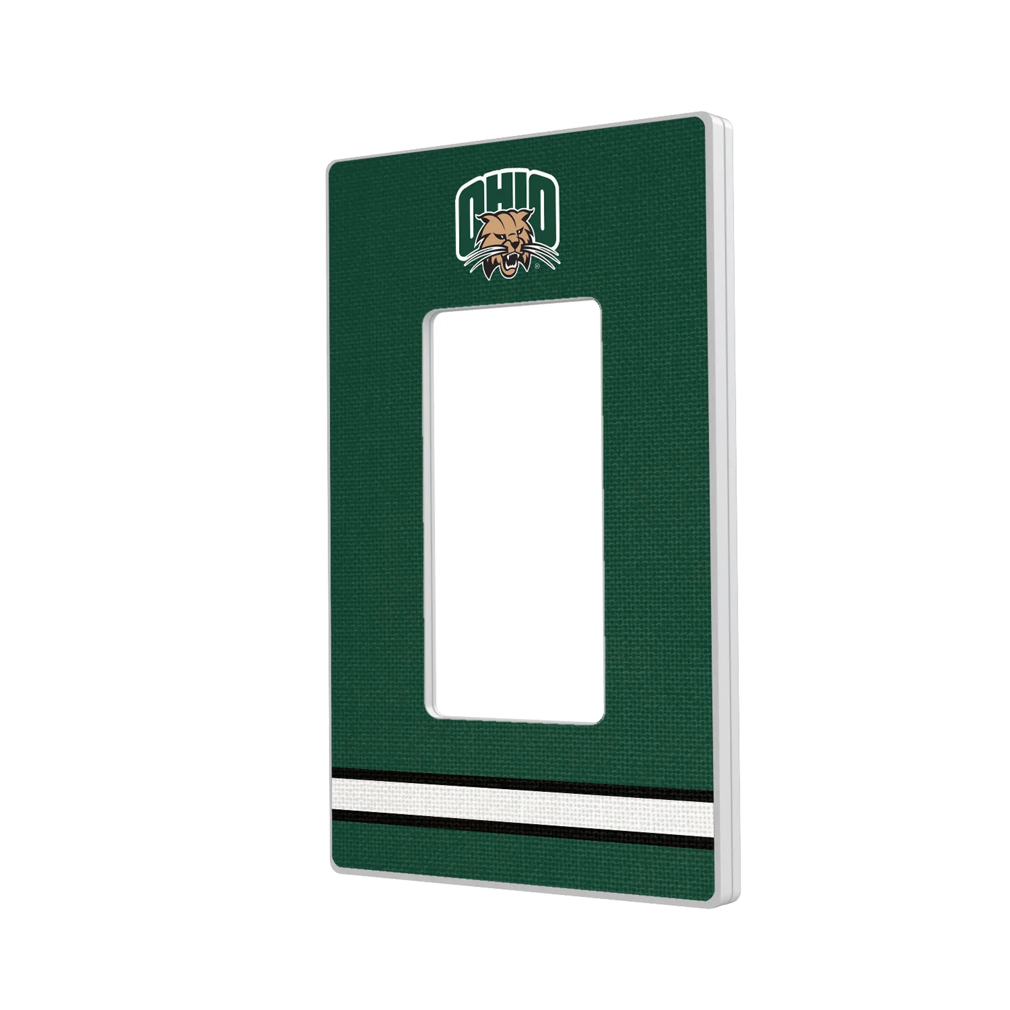 Ohio University Bobcats Stripe Hidden-Screw Light Switch Plate#Style_Single Rocker