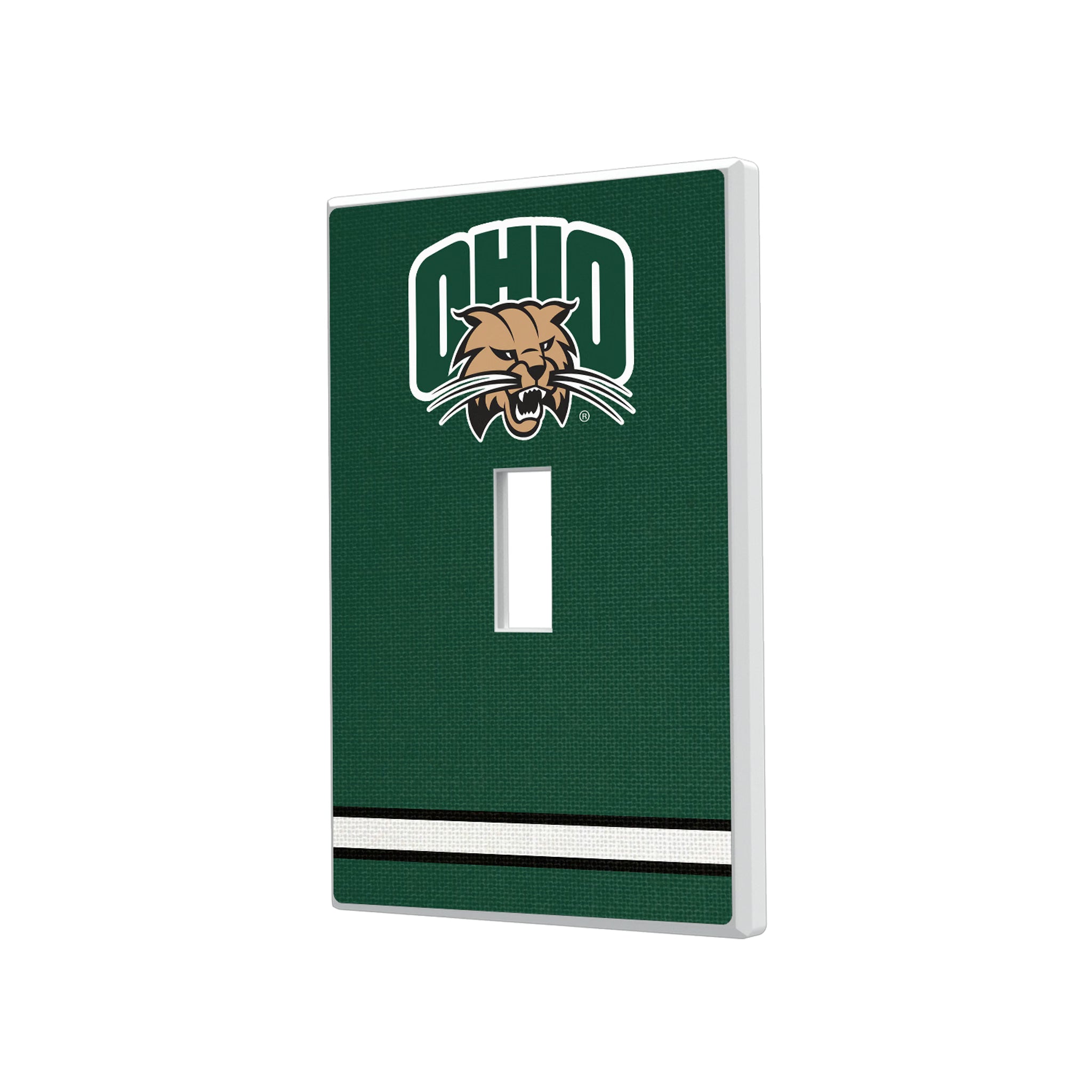Ohio University Bobcats Stripe Hidden-Screw Light Switch Plate#Style_Single Toggle