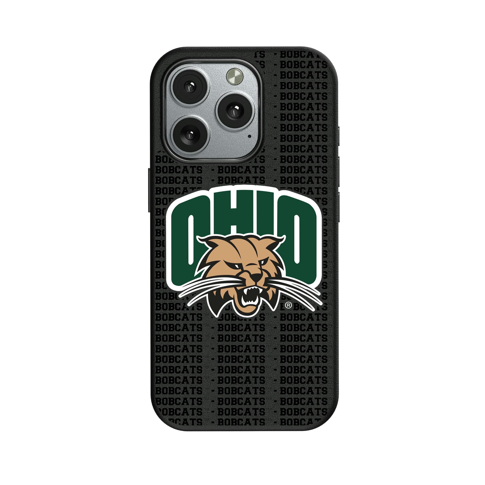 Ohio University Bobcats Text Backdrop iPhone MagSafe Compatible Phone Case for Apple iPhone