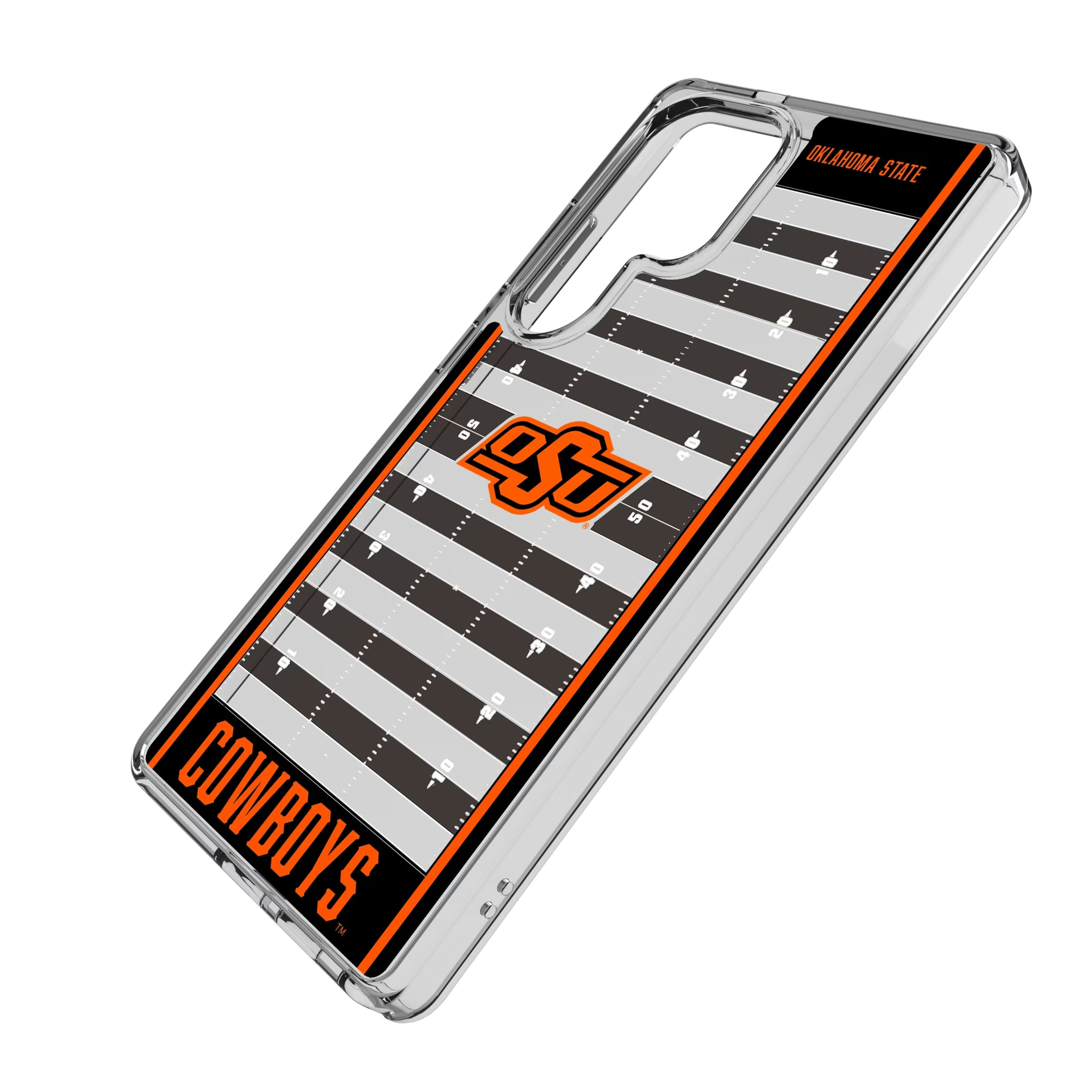 Oklahoma State University Cowboys Field Galaxy Clear Phone Case for Samsung Galaxy - Isometric View