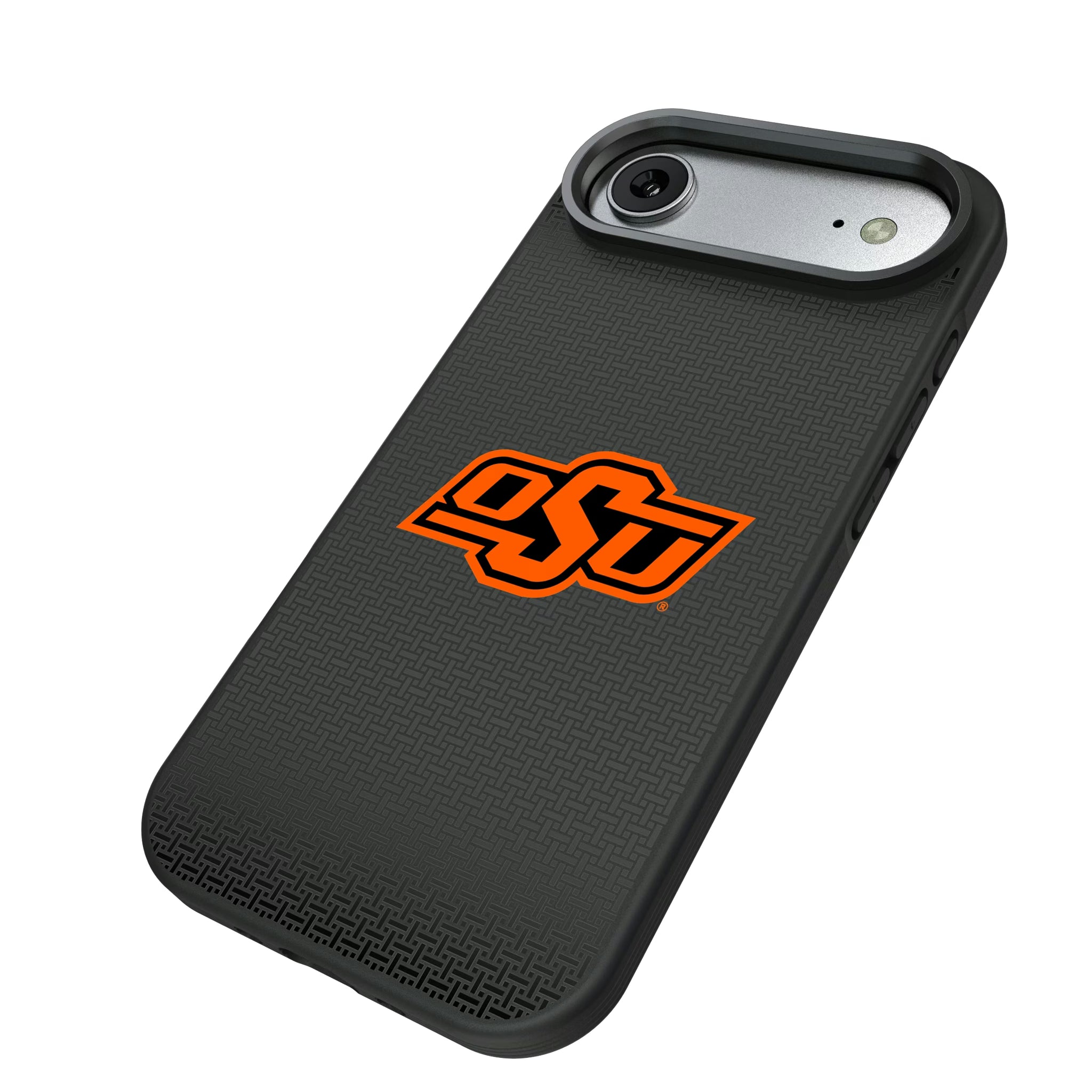 Oklahoma State University Cowboys Linen iPhone Bump Phone Case for Apple iPhone - Isometric View#Device_iPhone Air