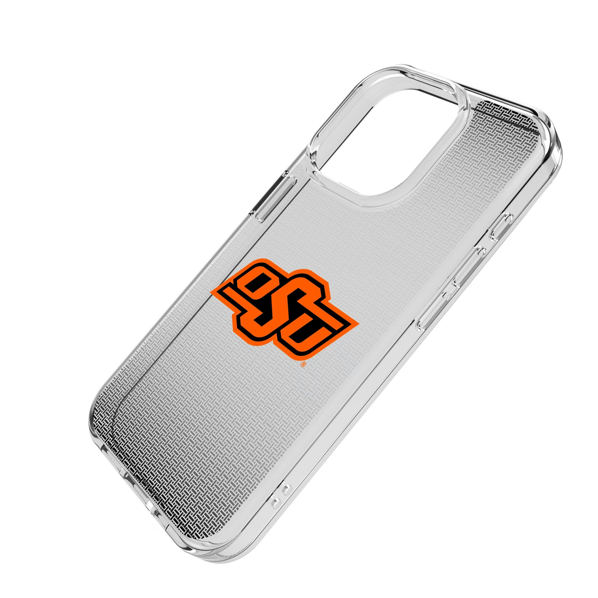 Oklahoma State University Cowboys Linen iPhone Clear Phone Case for Apple iPhone - Isometric View