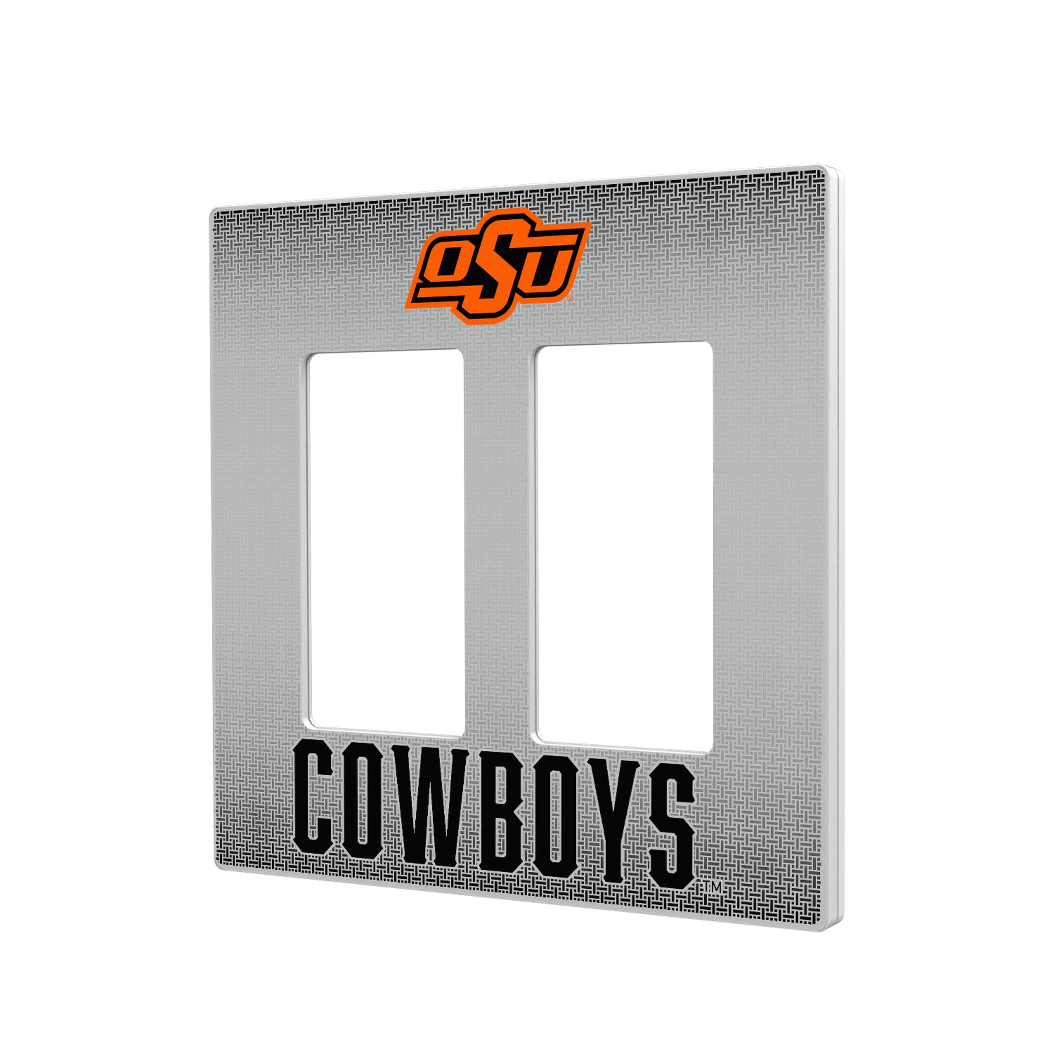 Oklahoma State University Cowboys Linen Hidden-Screw Light Switch Plate#Style_Double Rocker