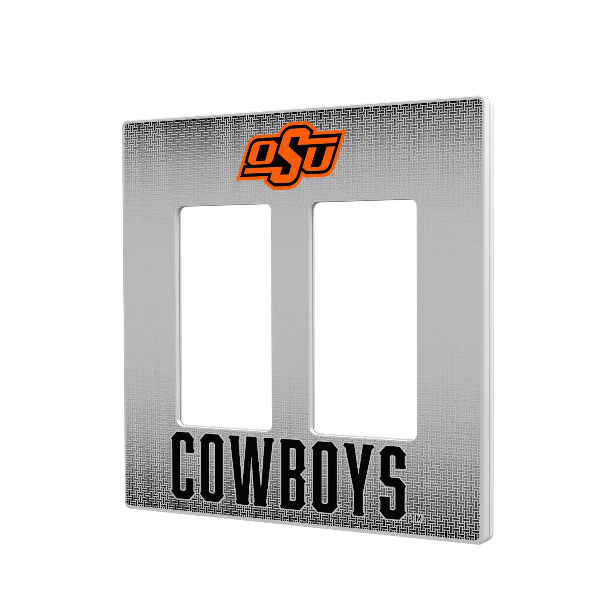 Oklahoma State University Cowboys Linen Hidden-Screw Light Switch Plate#Style_Double Rocker