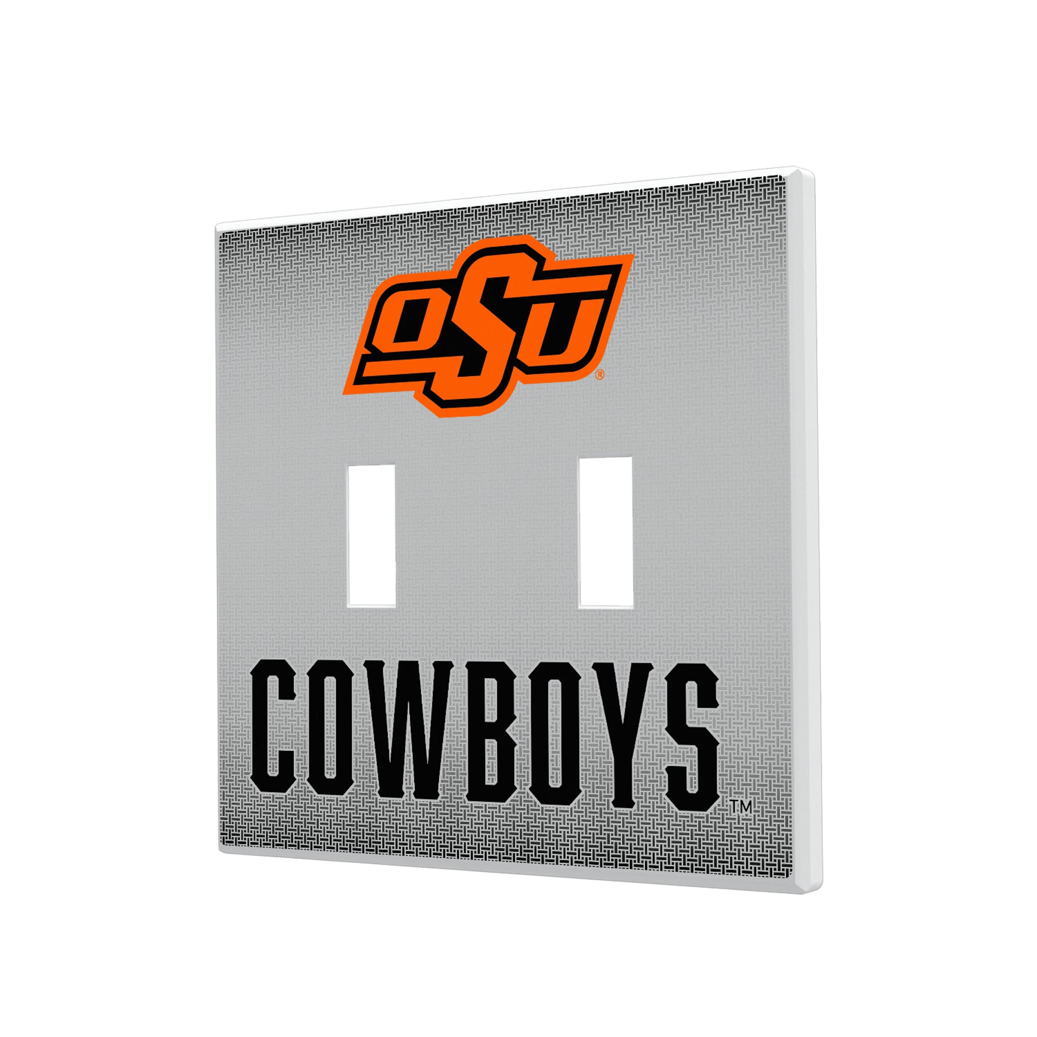 Oklahoma State University Cowboys Linen Hidden-Screw Light Switch Plate#Style_Double Toggle
