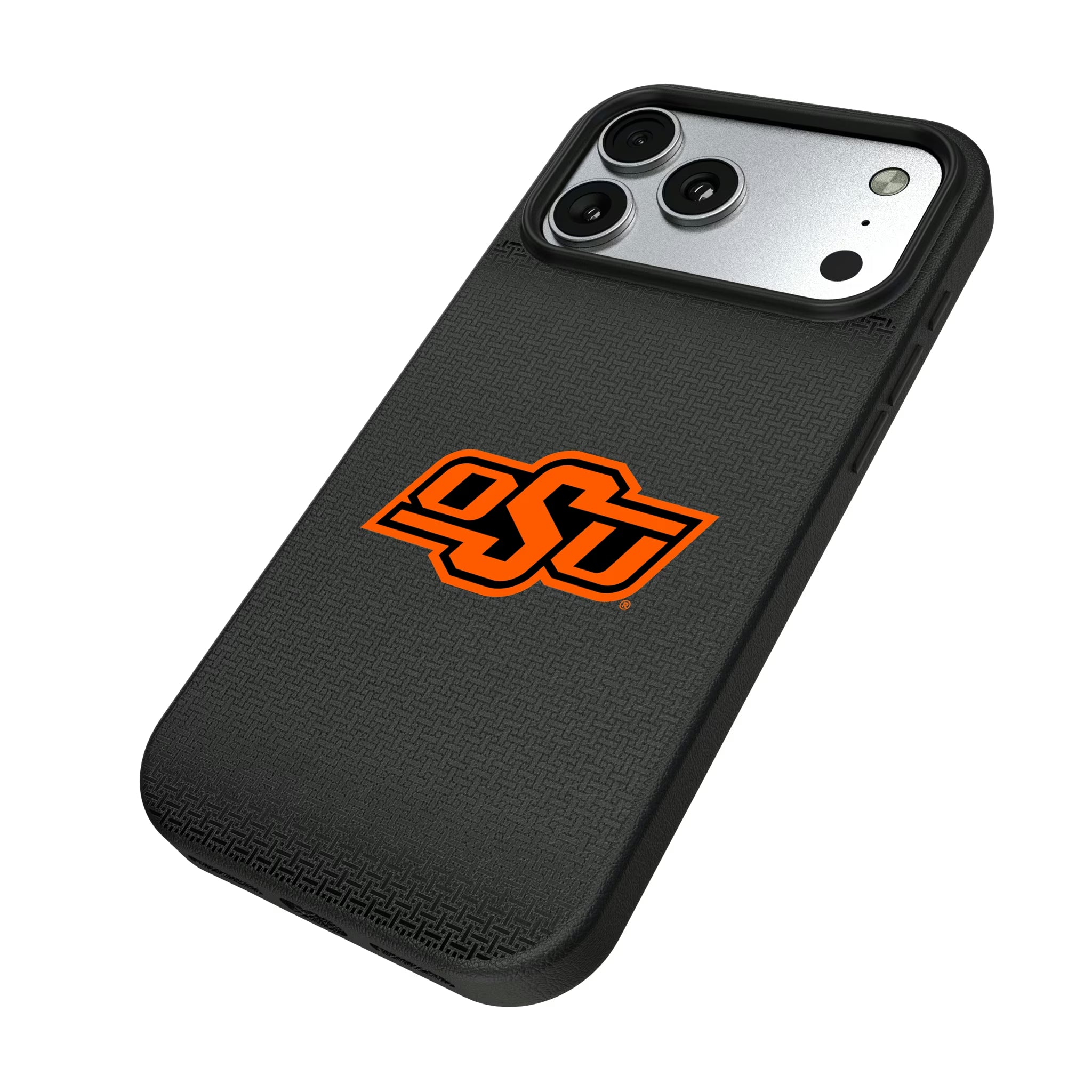 Oklahoma State University Cowboys Linen iPhone MagSafe Compatible Phone Case for Apple iPhone - Isometric View#Device_iPhone 17 Pro Max