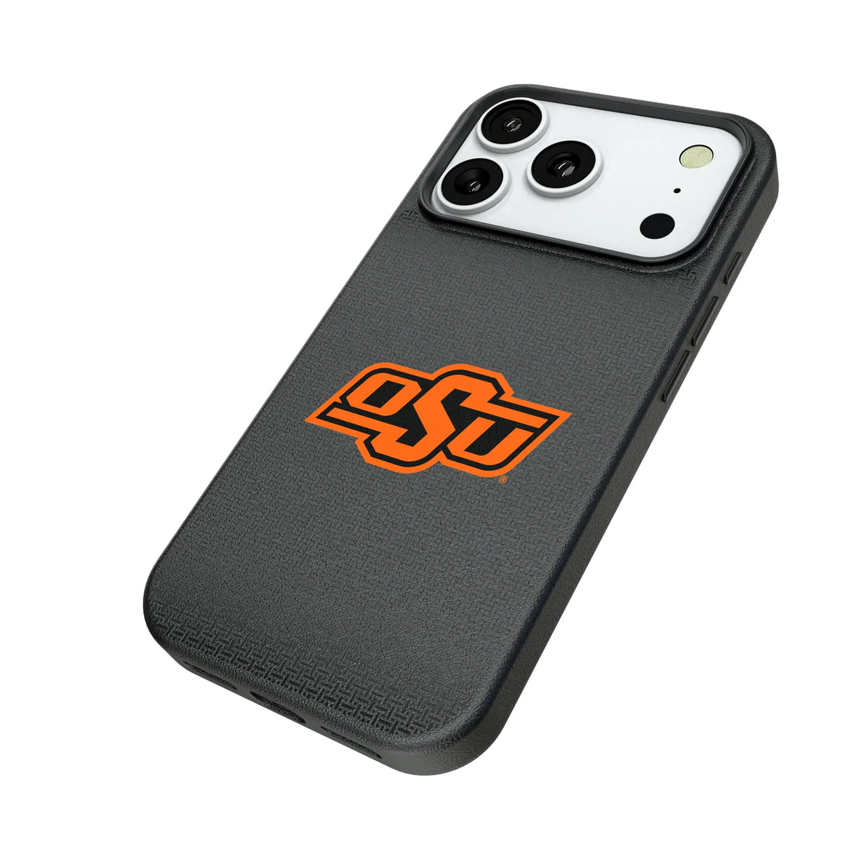 Oklahoma State University Cowboys Linen iPhone MagSafe Compatible Phone Case for Apple iPhone - Isometric View#Device_iPhone 18 Pro