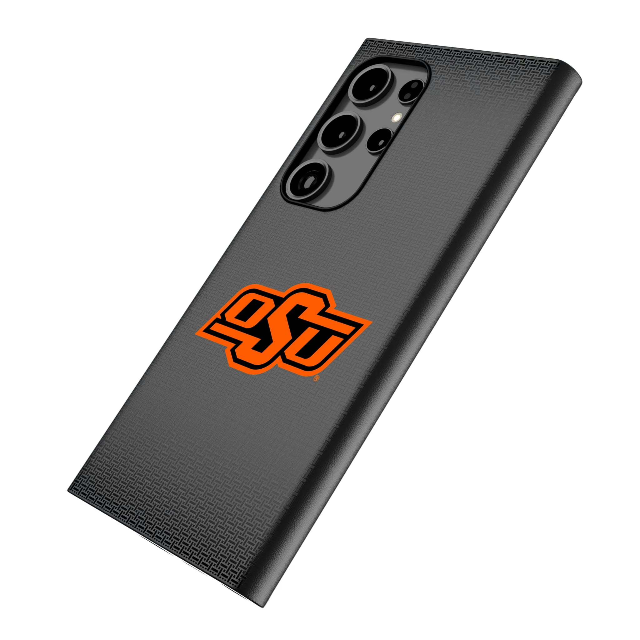 Oklahoma State University Cowboys Linen Galaxy MagSafe Compatible Phone Case for Samsung Galaxy - Isometric View