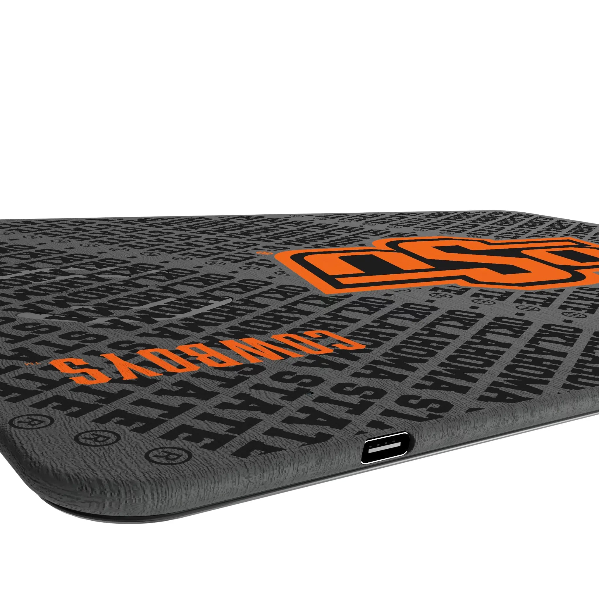 Oklahoma State University Cowboys Monocolor Tilt 15-Watt Wireless Charger and Mouse Pad