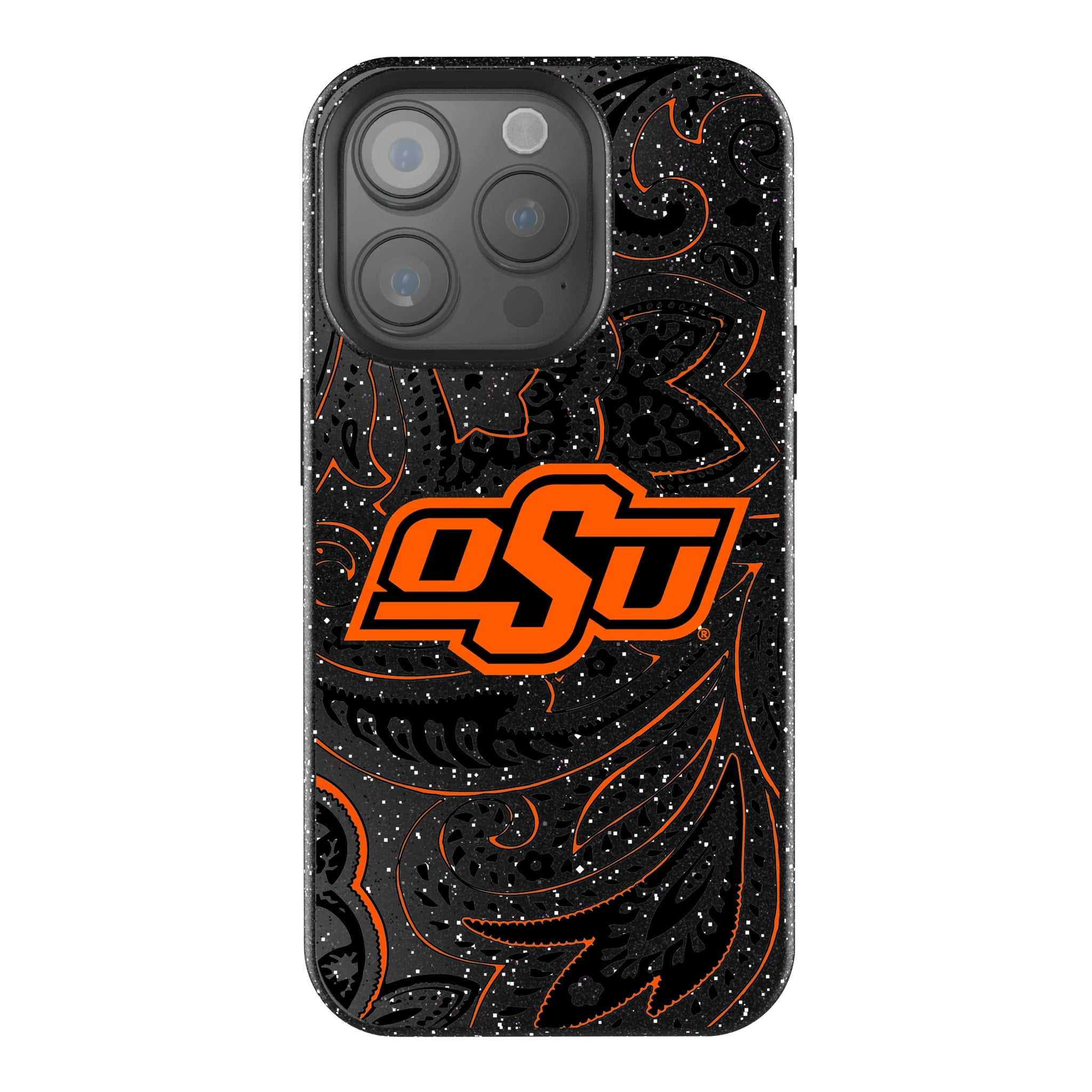 Oklahoma State University Cowboys Paisley iPhone Bling Phone Case for Apple iPhone