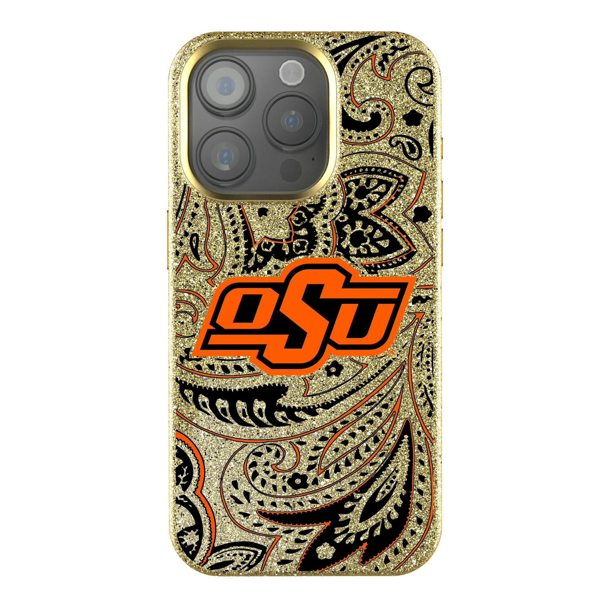 Oklahoma State University Cowboys Paisley iPhone Bling Phone Case for Apple iPhone