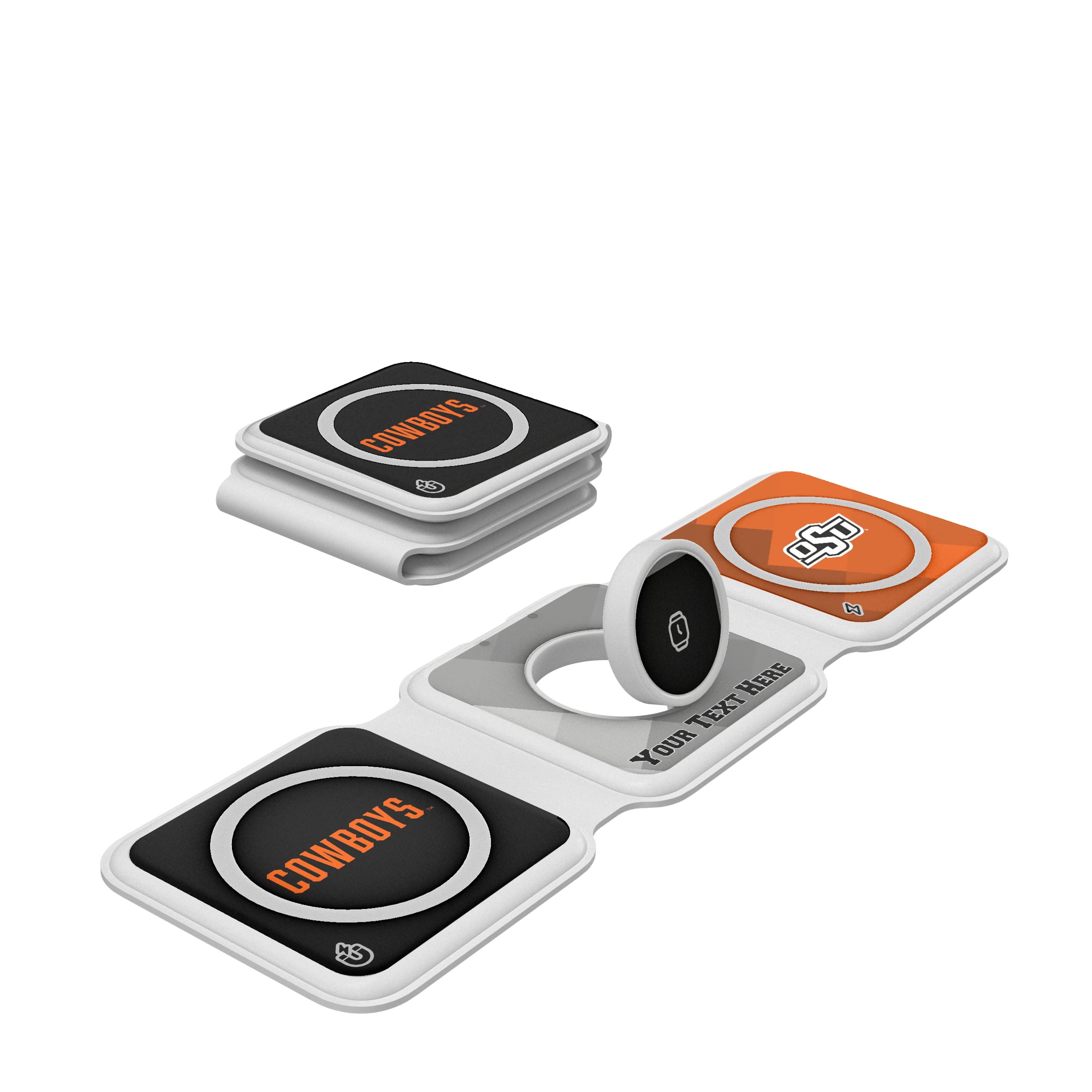 Oklahoma State University Cowboys Personalized Color Block Foldable 3 in 1 Charger