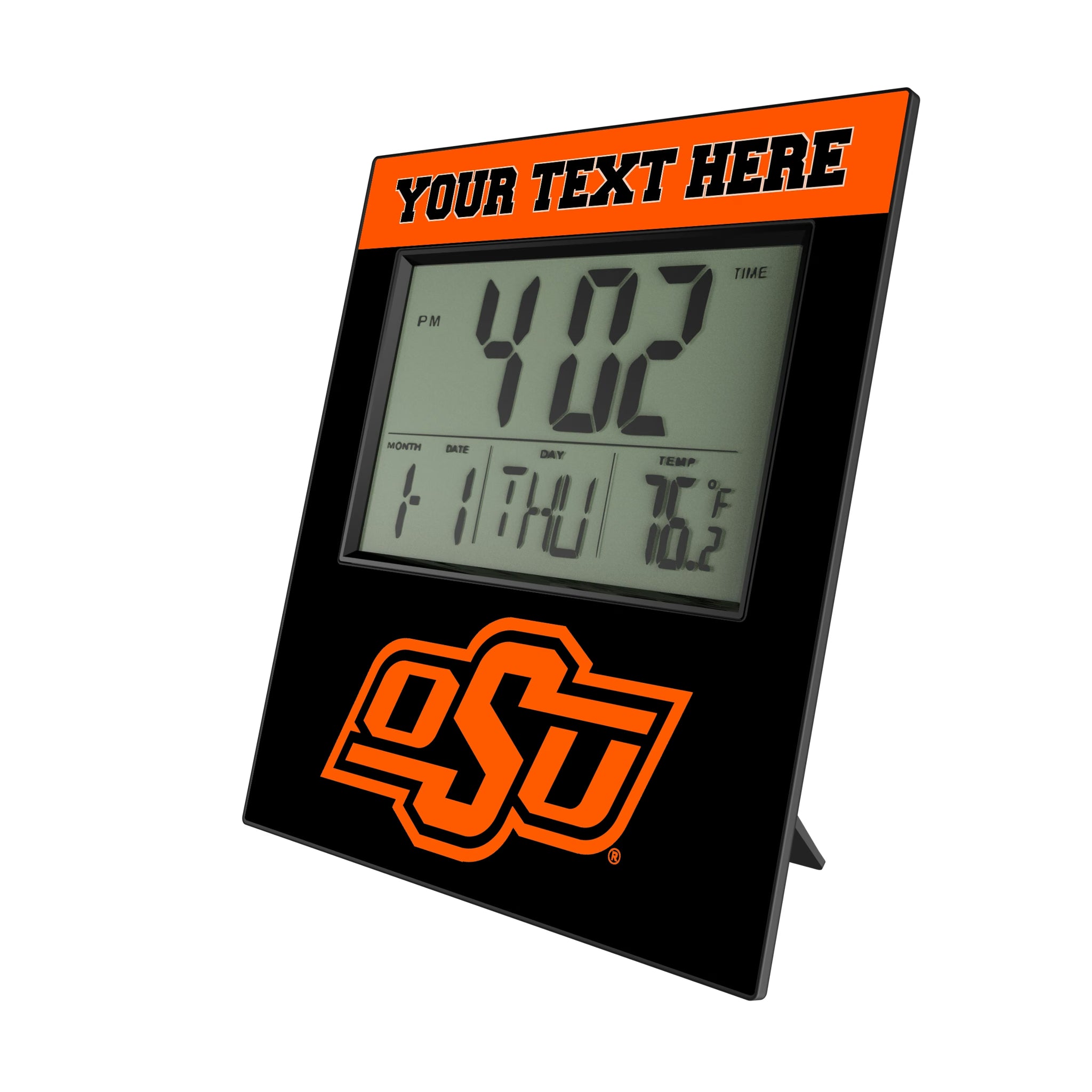 Oklahoma State University Cowboys Personalized Color Block Wall Clock