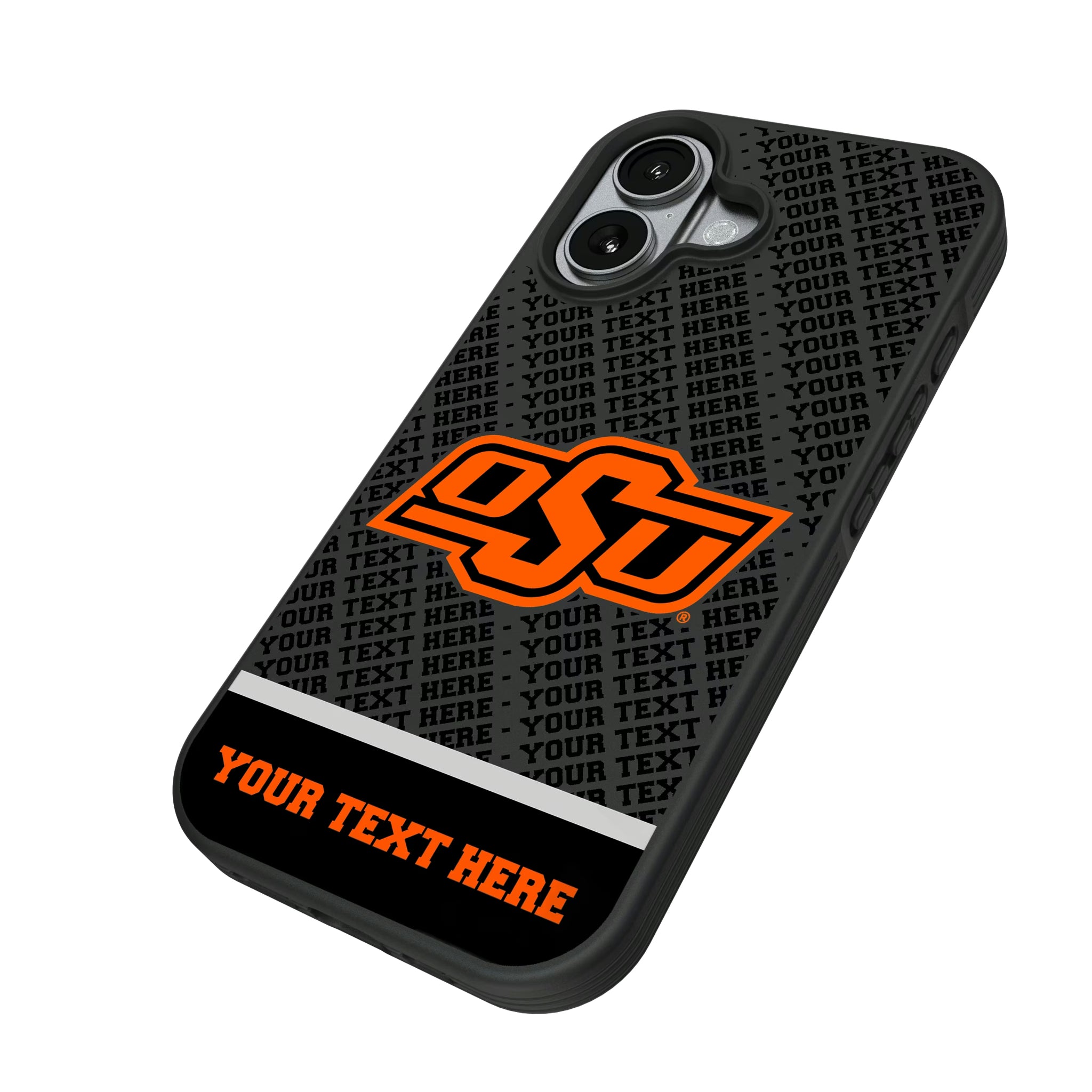 Oklahoma State University Cowboys Personalized EndZone Plus iPhone Bump Phone Case for Apple iPhone - Isometric View#Device_iPhone 17
