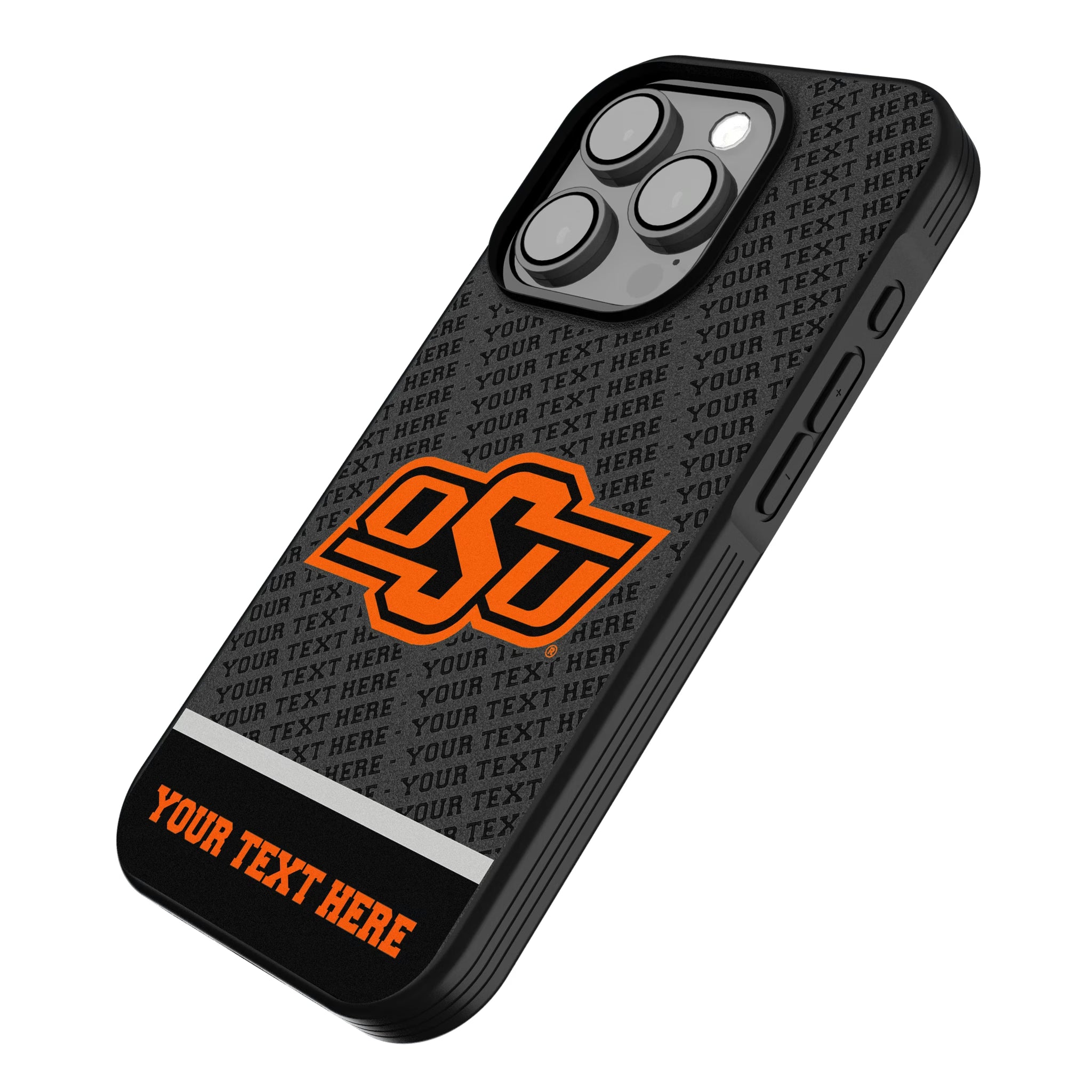 Oklahoma State University Cowboys Personalized EndZone Plus iPhone Bump Phone Case for Apple iPhone - Isometric View