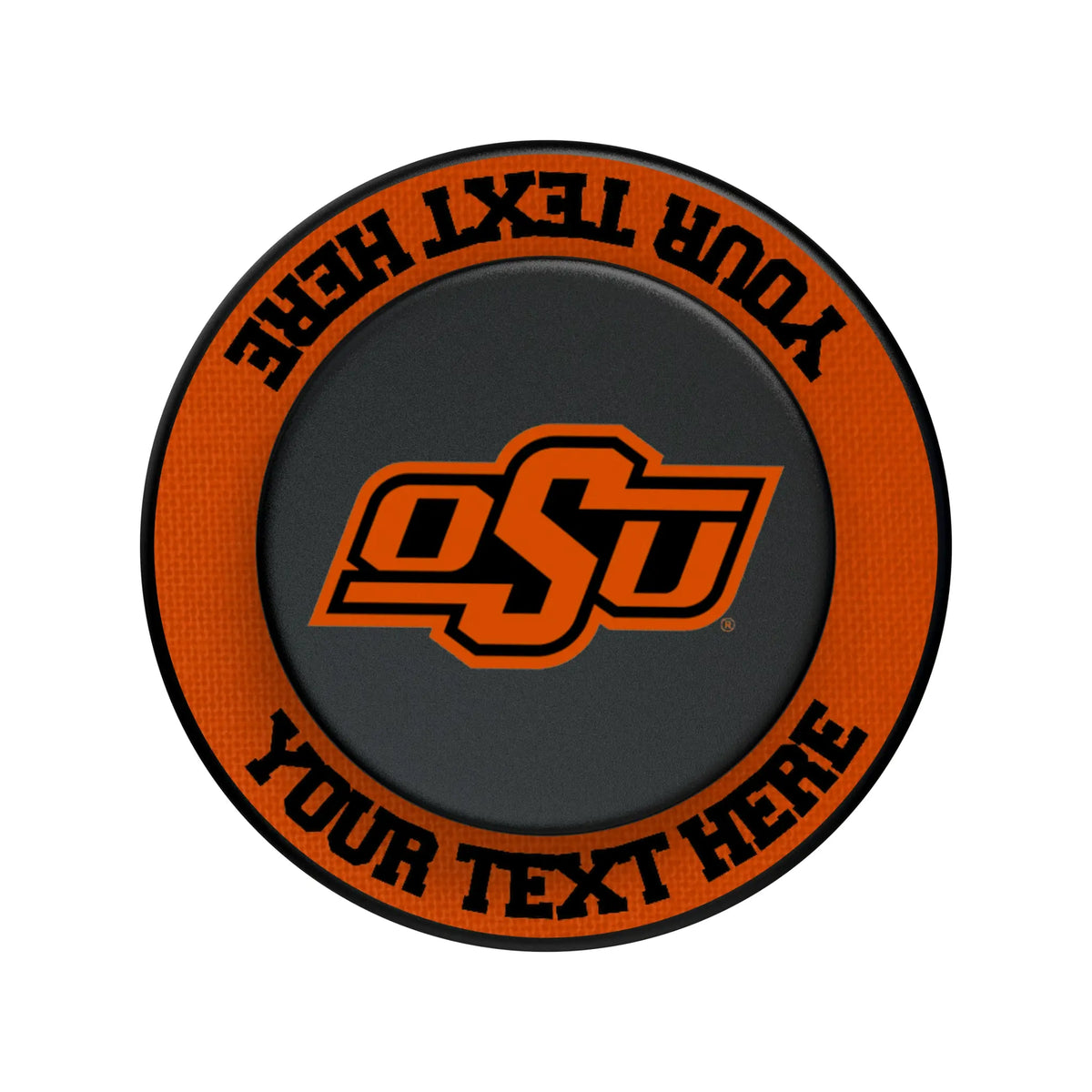 Oklahoma State University Cowboys Personalized Endzone Solid Popsockets Round Magnetic